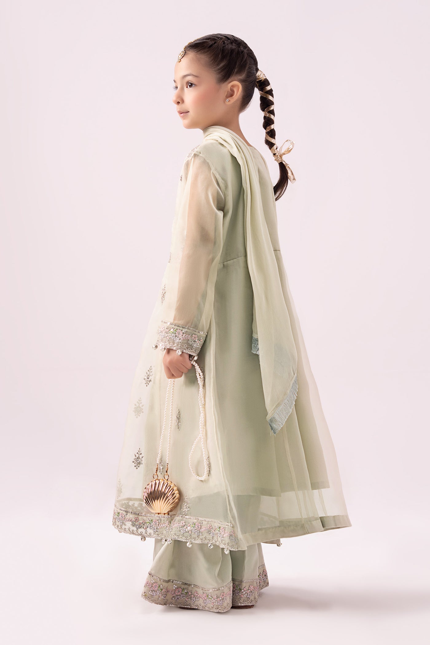 3 Piece Embroidered Organza Suit