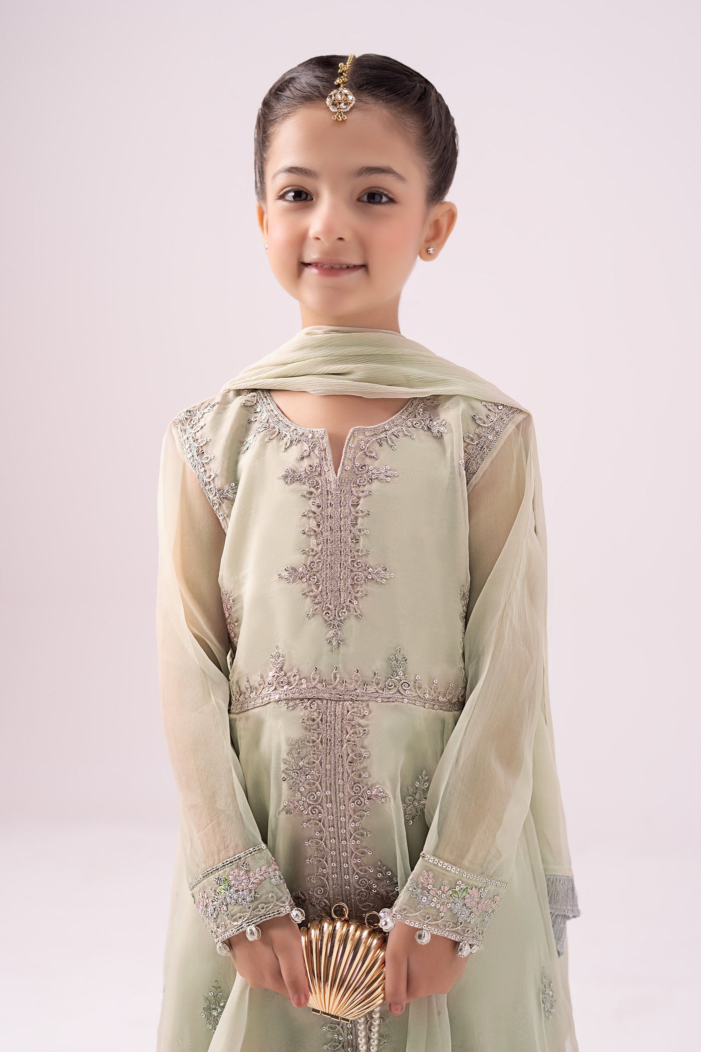 3 Piece Embroidered Organza Suit