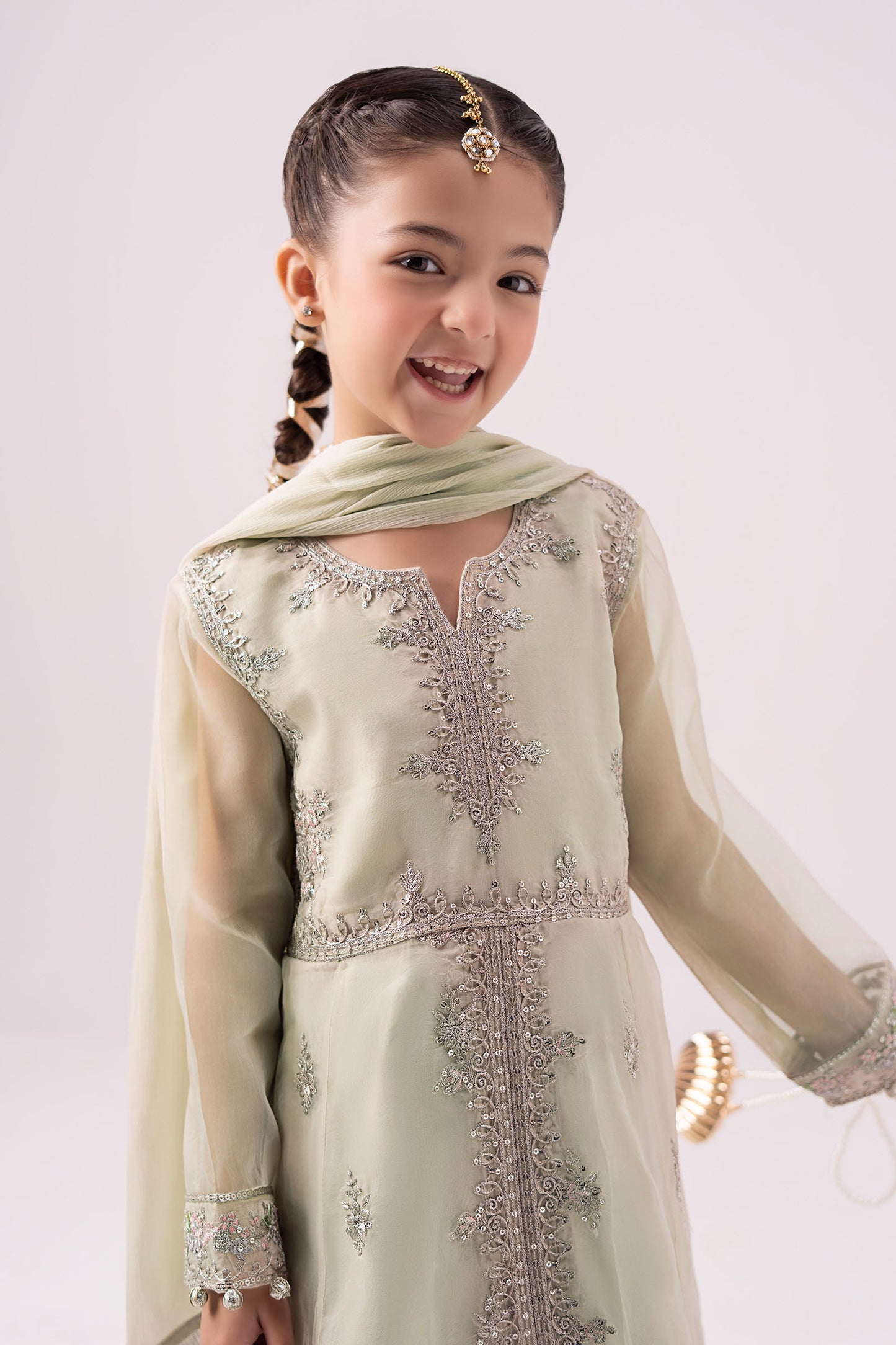 3 Piece Embroidered Organza Suit