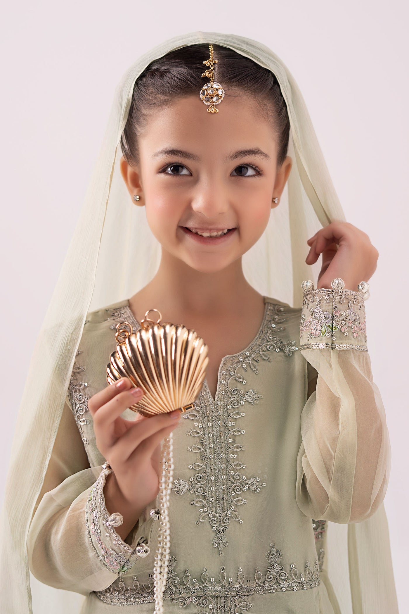 3 Piece Embroidered Organza Suit