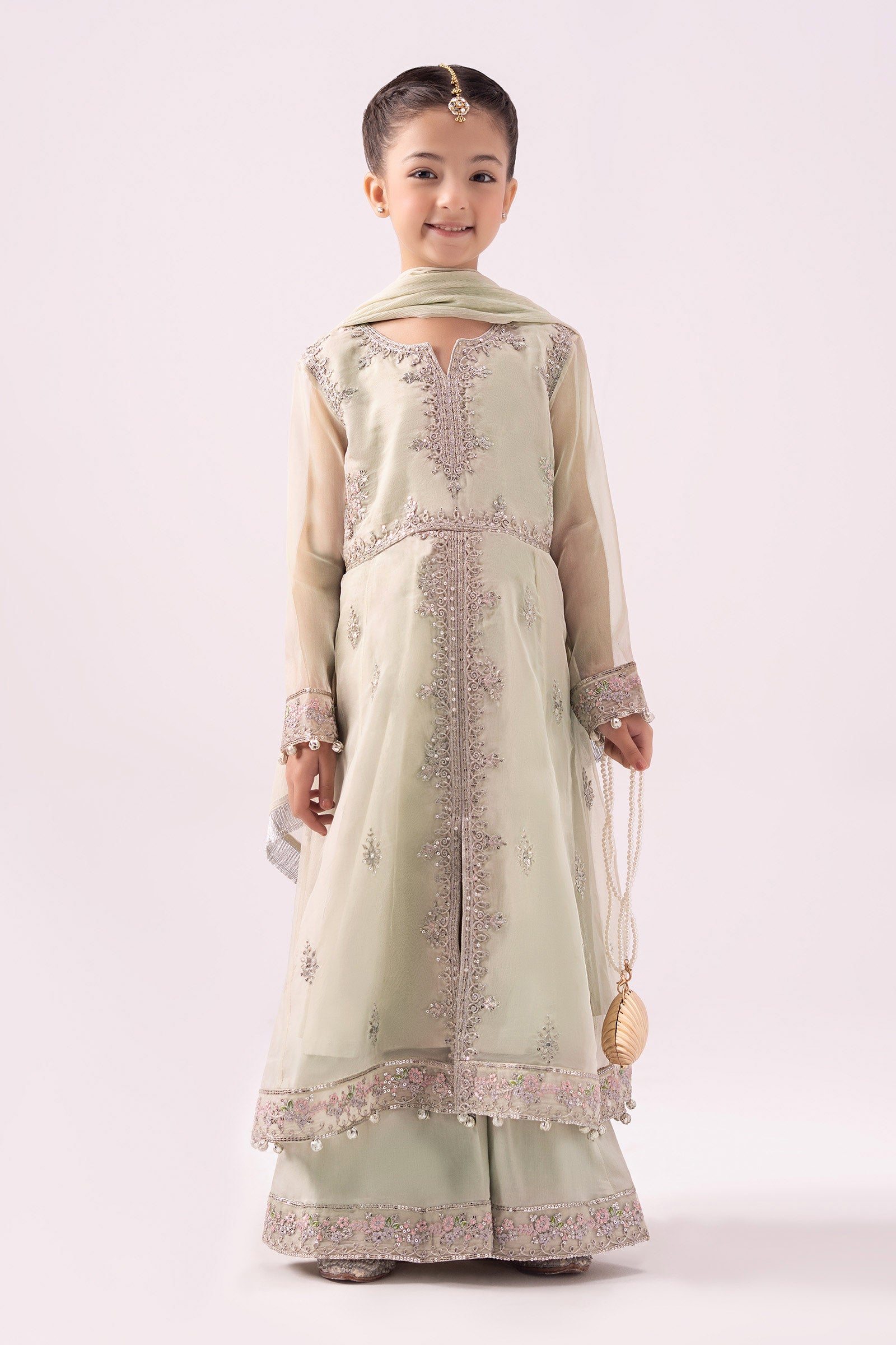 3 Piece Embroidered Organza Suit