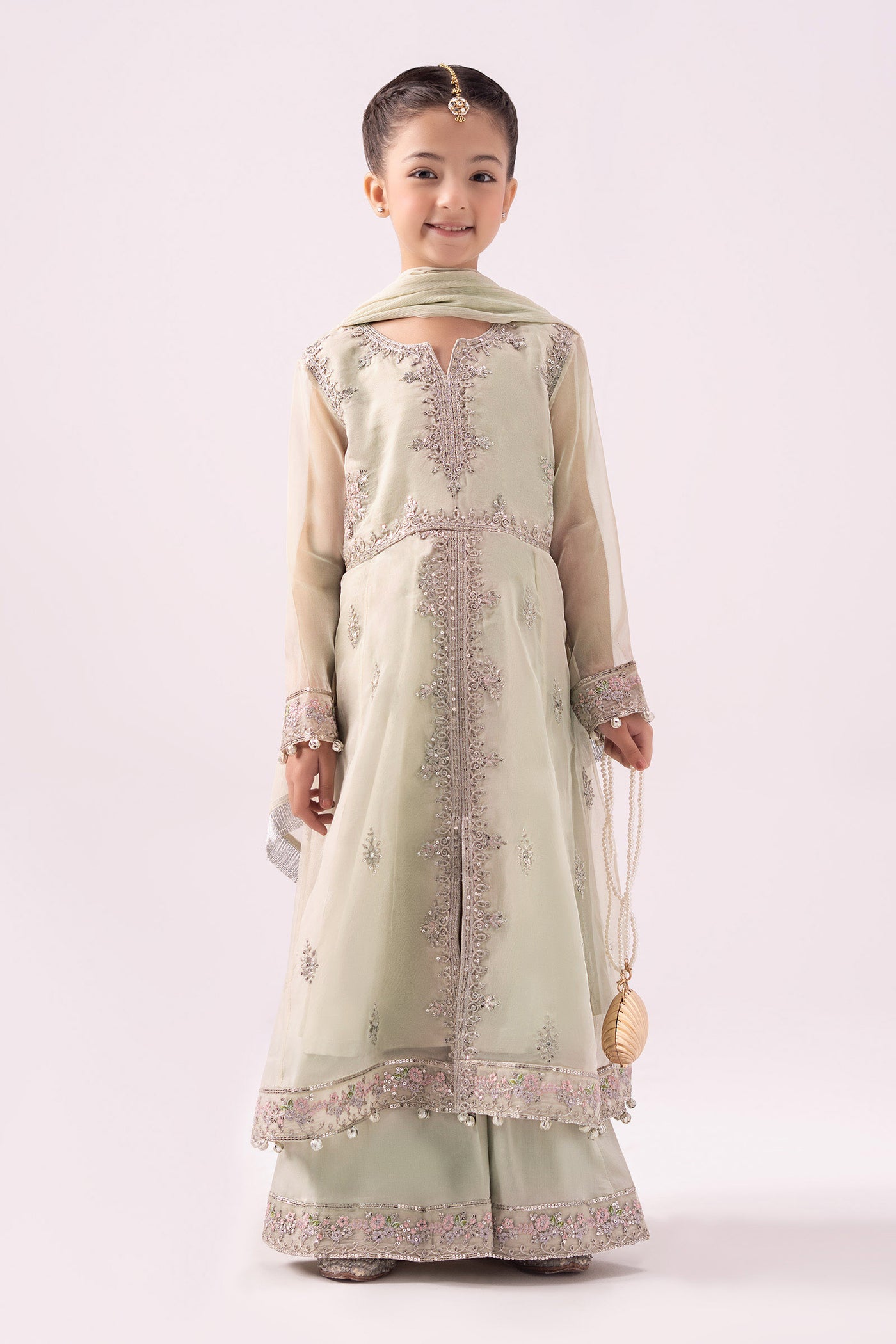 3 Piece Embroidered Organza Suit