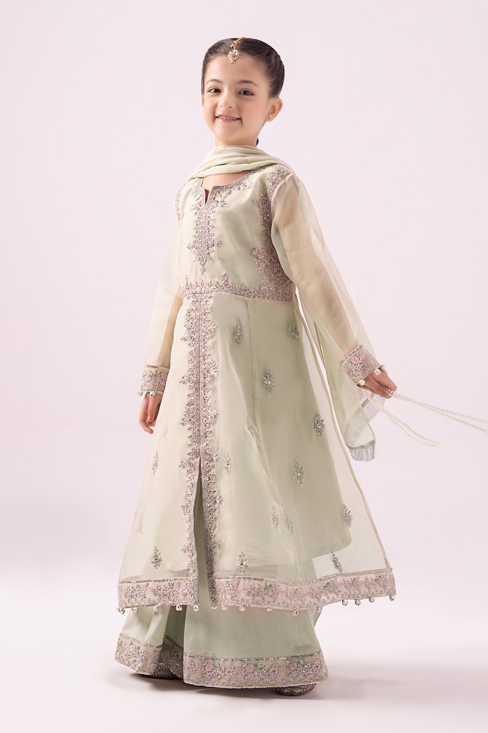 3 Piece Embroidered Organza Suit