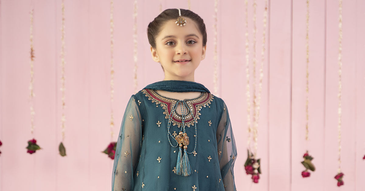 3 Piece Embroidered Organza Suit