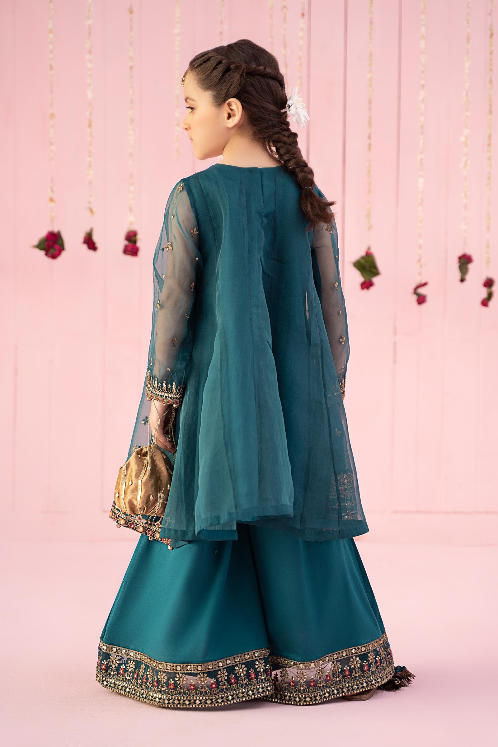 3 Piece Embroidered Organza Suit
