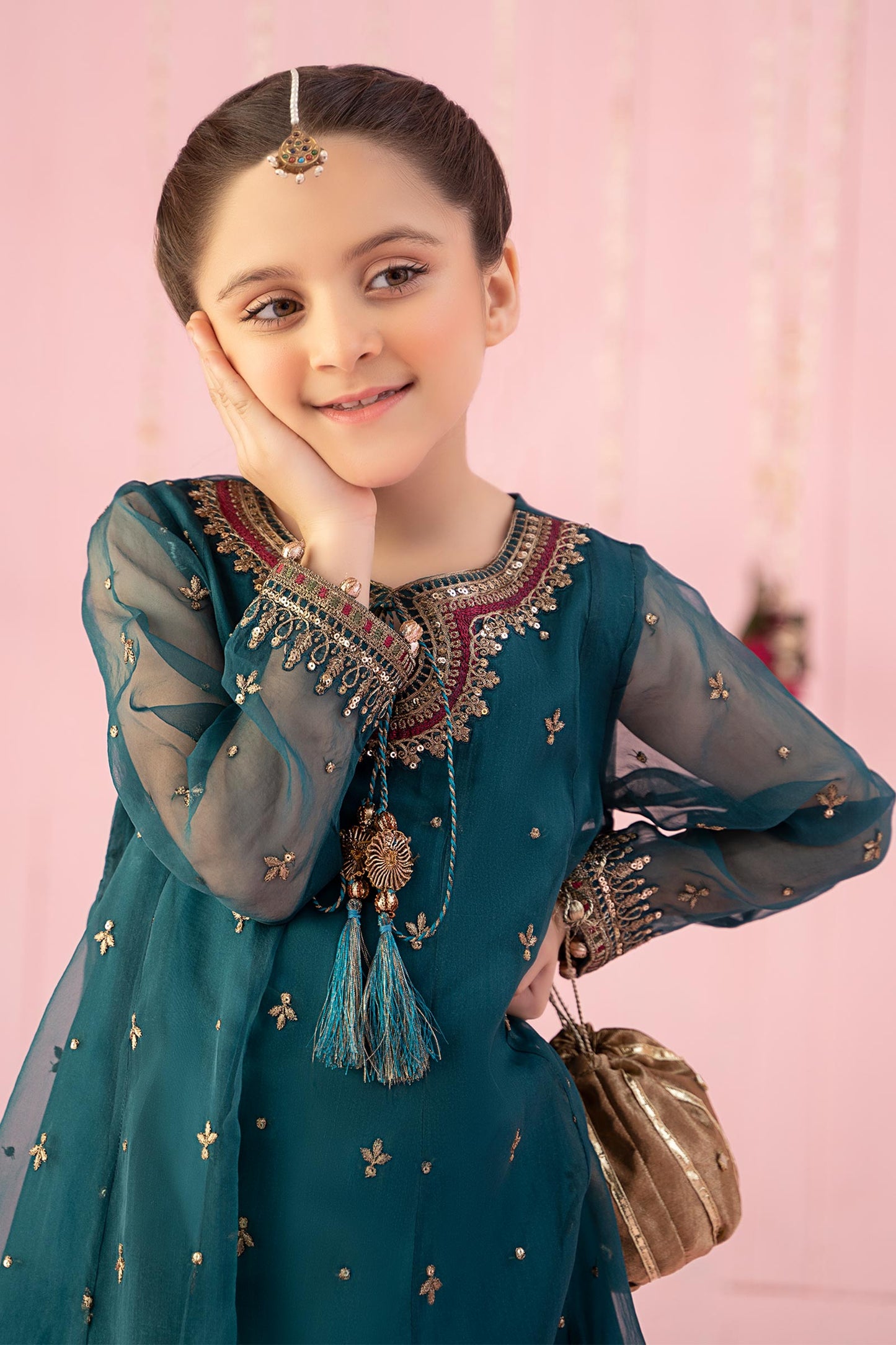 3 Piece Embroidered Organza Suit
