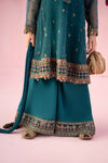 3 Piece Embroidered Organza Suit