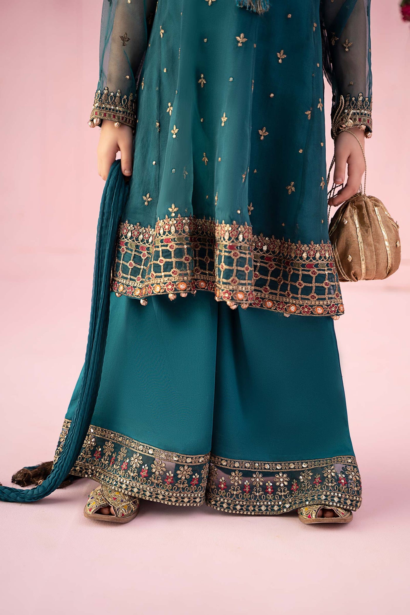 3 Piece Embroidered Organza Suit