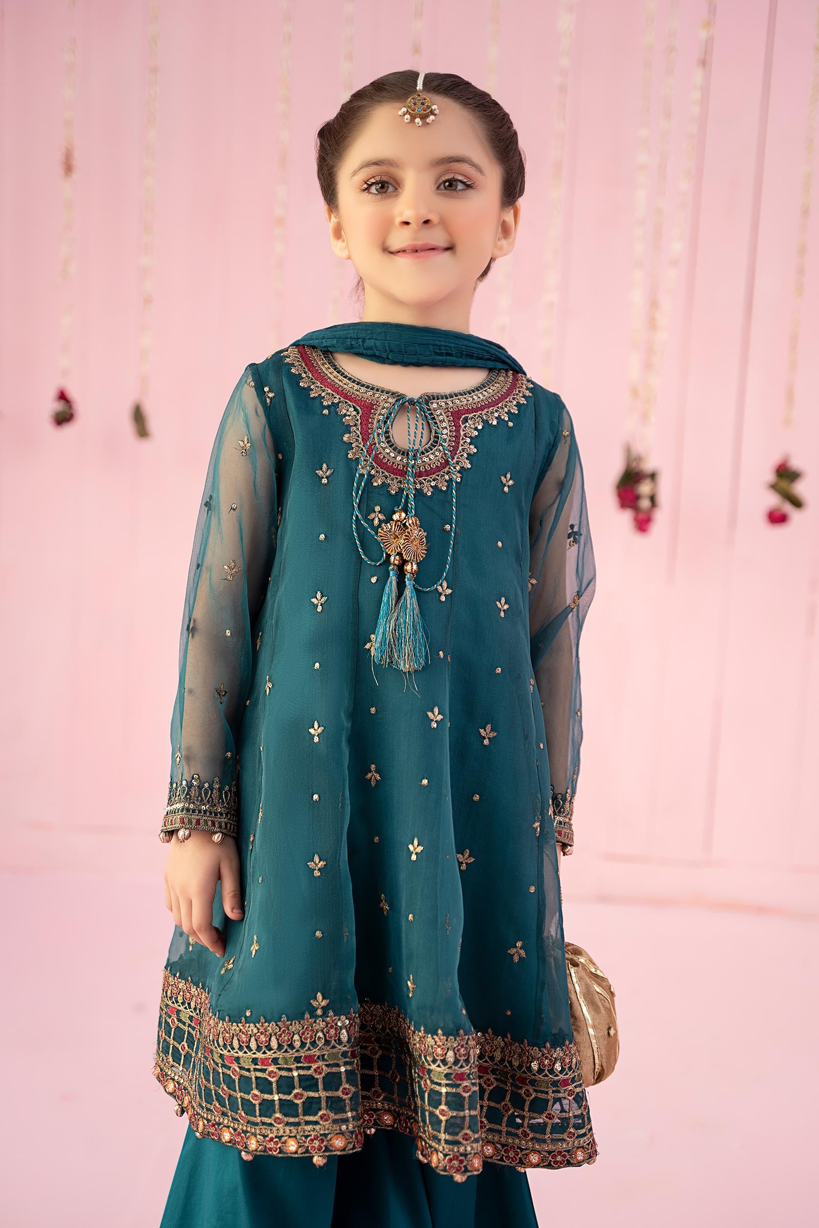 3 Piece Embroidered Organza Suit