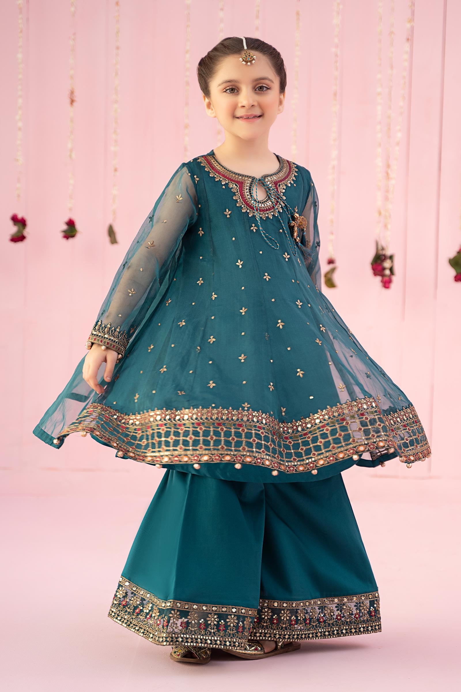 3 Piece Embroidered Organza Suit