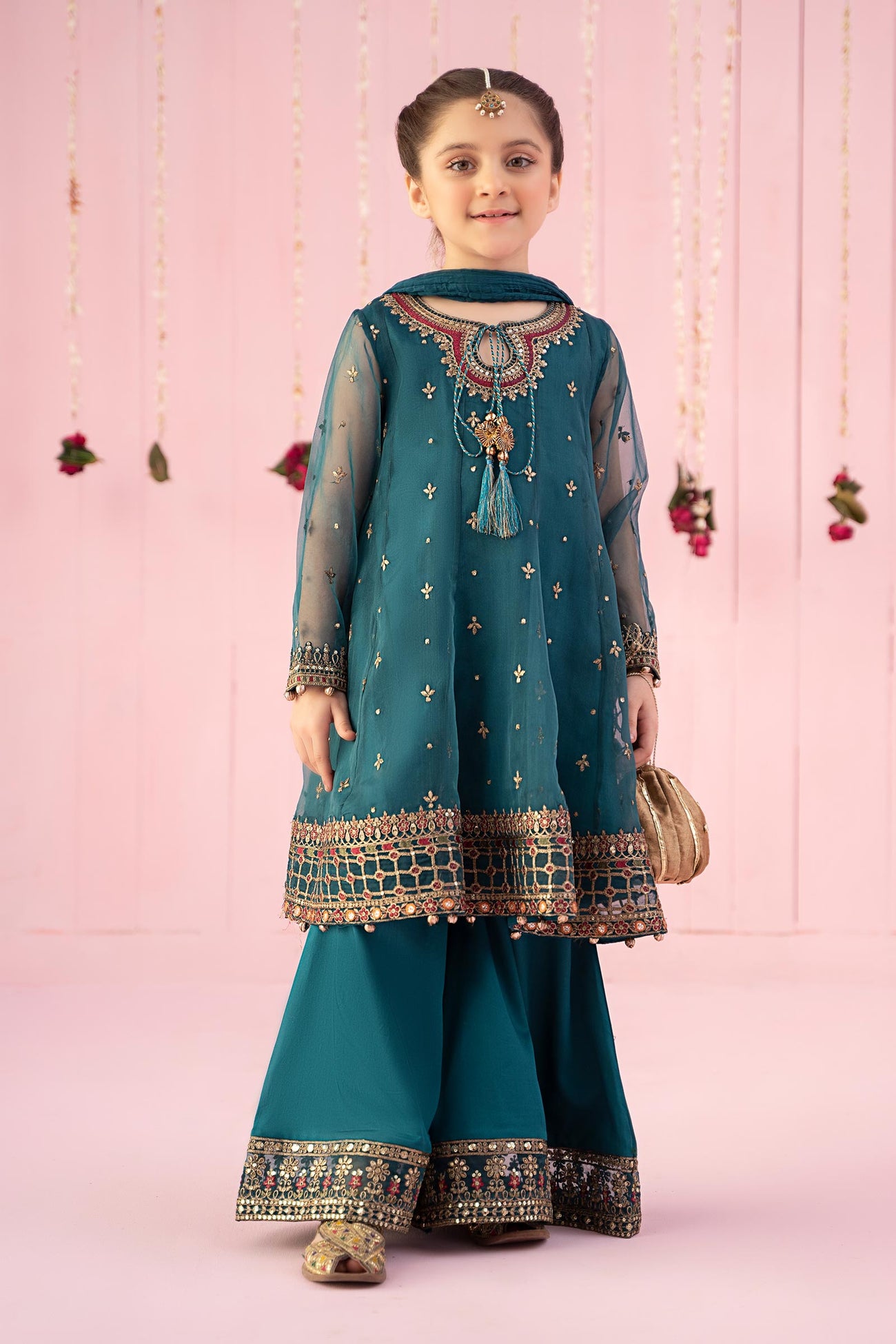 3 Piece Embroidered Organza Suit