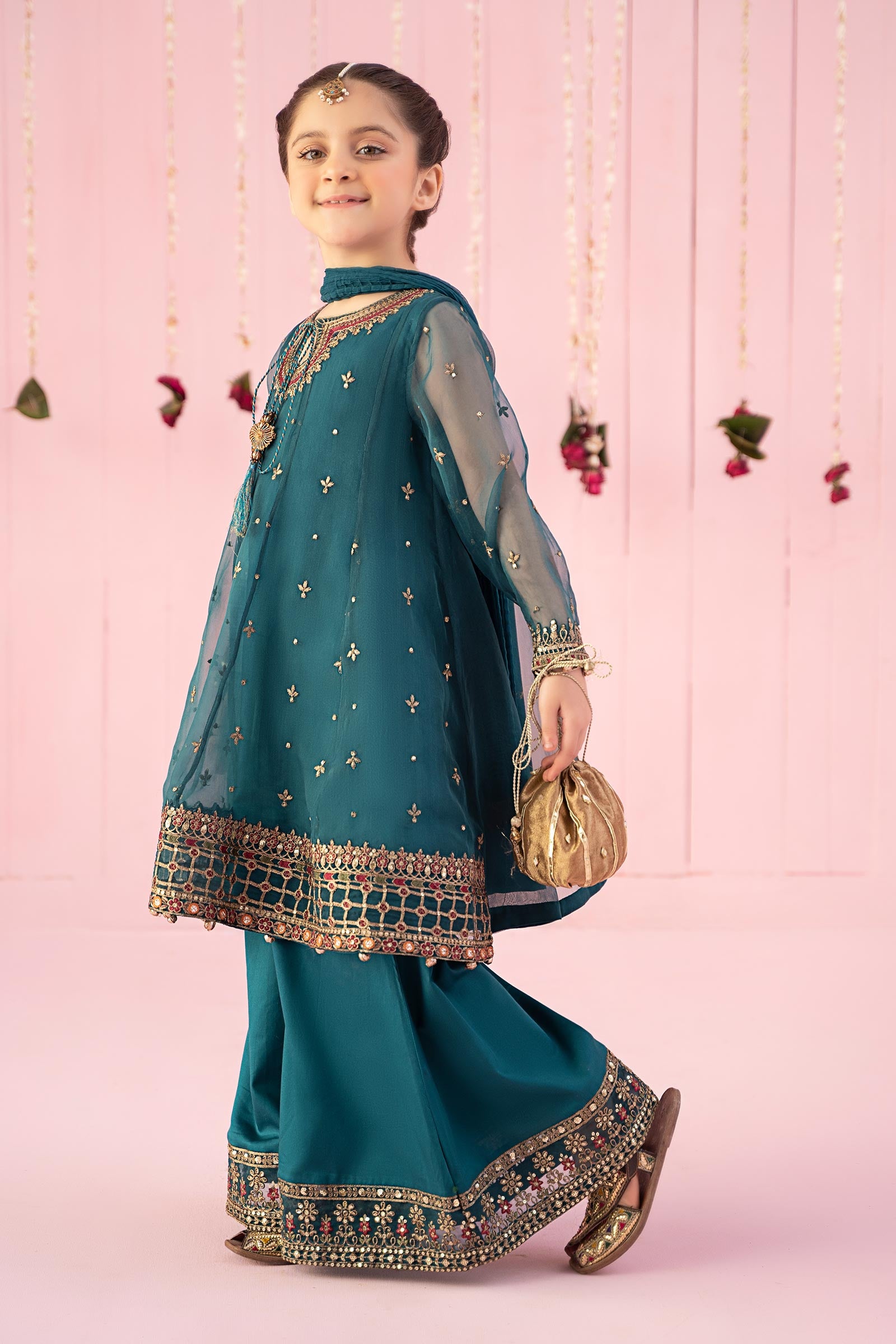 3 Piece Embroidered Organza Suit