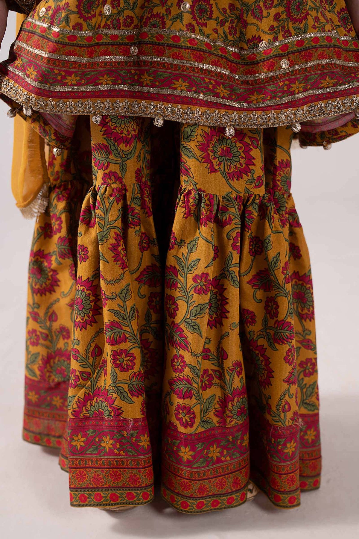 3 Piece Embroidered Raw Silk Suit