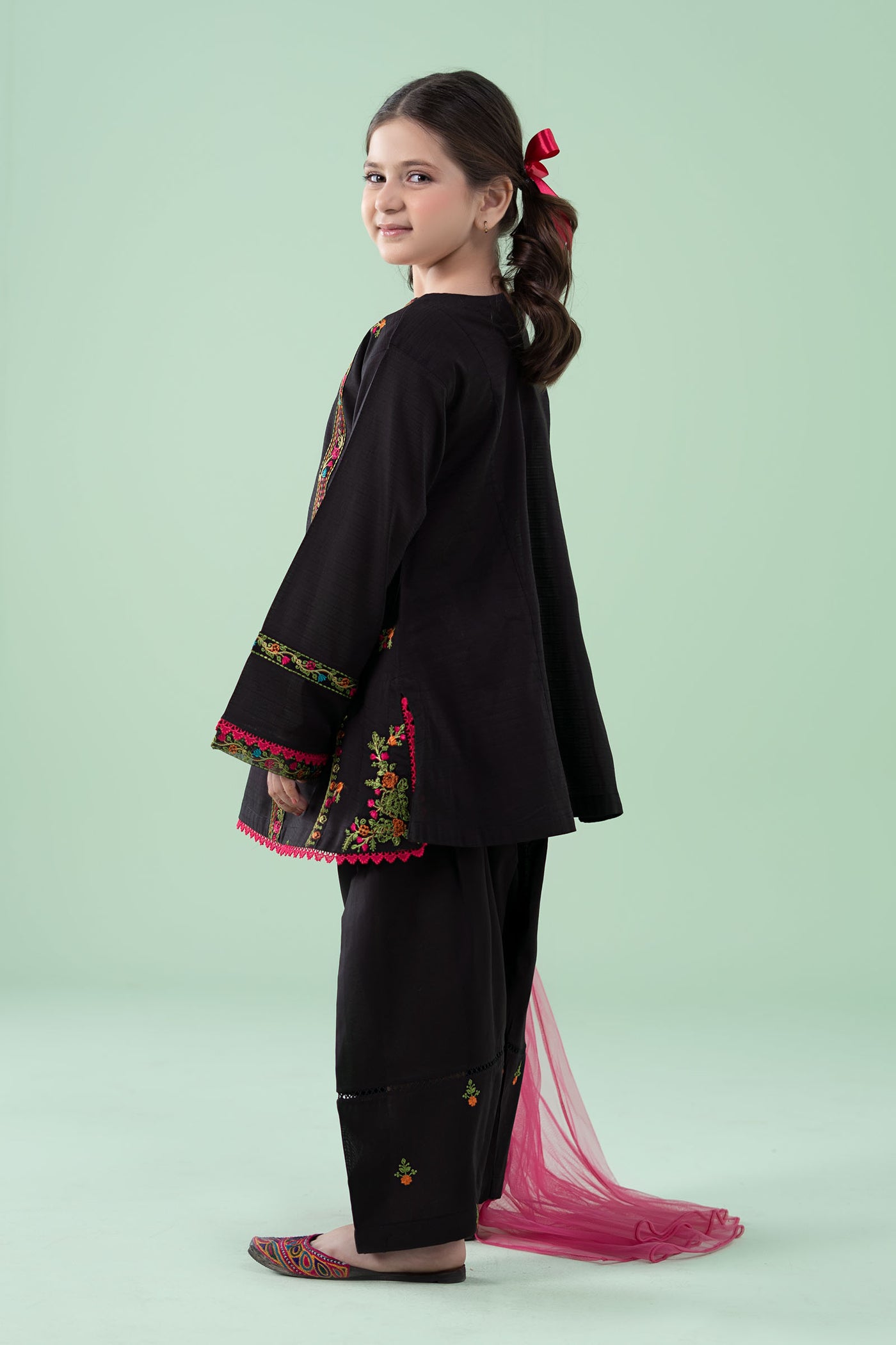 3 Piece Embroidered Dobby Suit