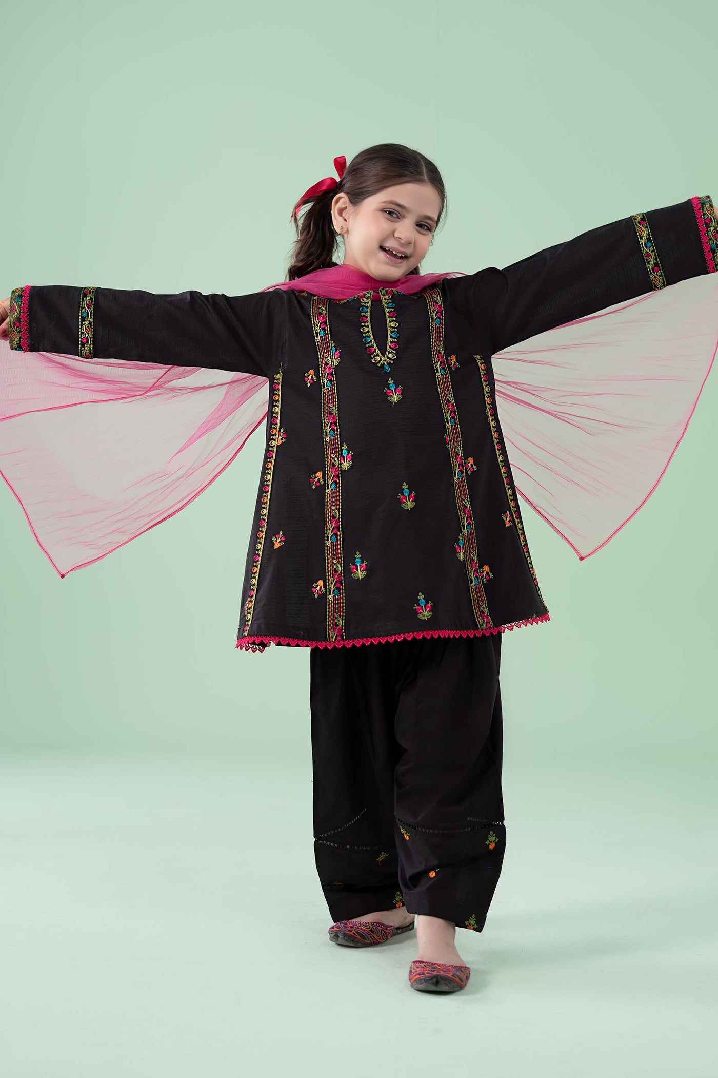 3 Piece Embroidered Dobby Suit