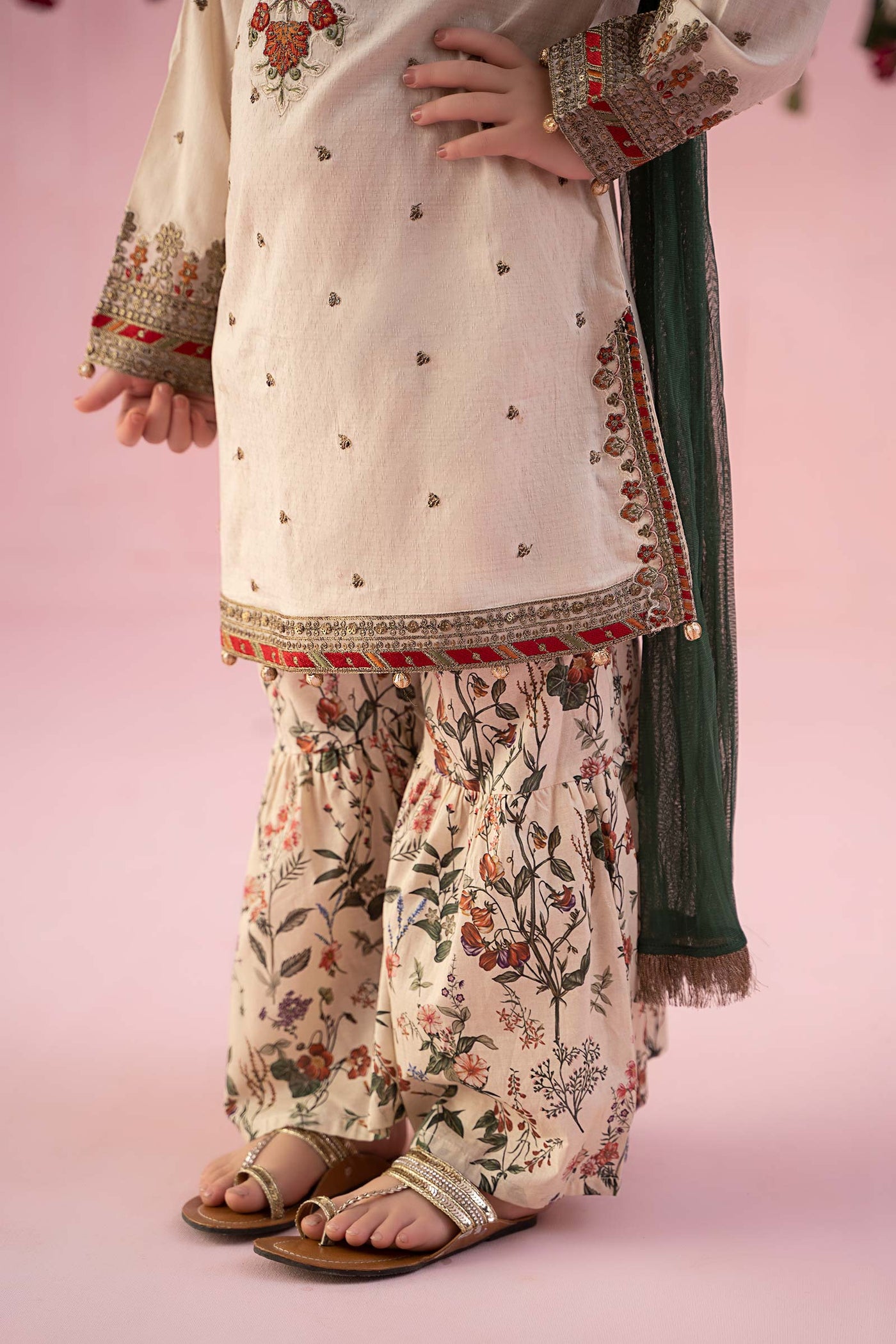 3 Piece Embroidered Dobby Suit