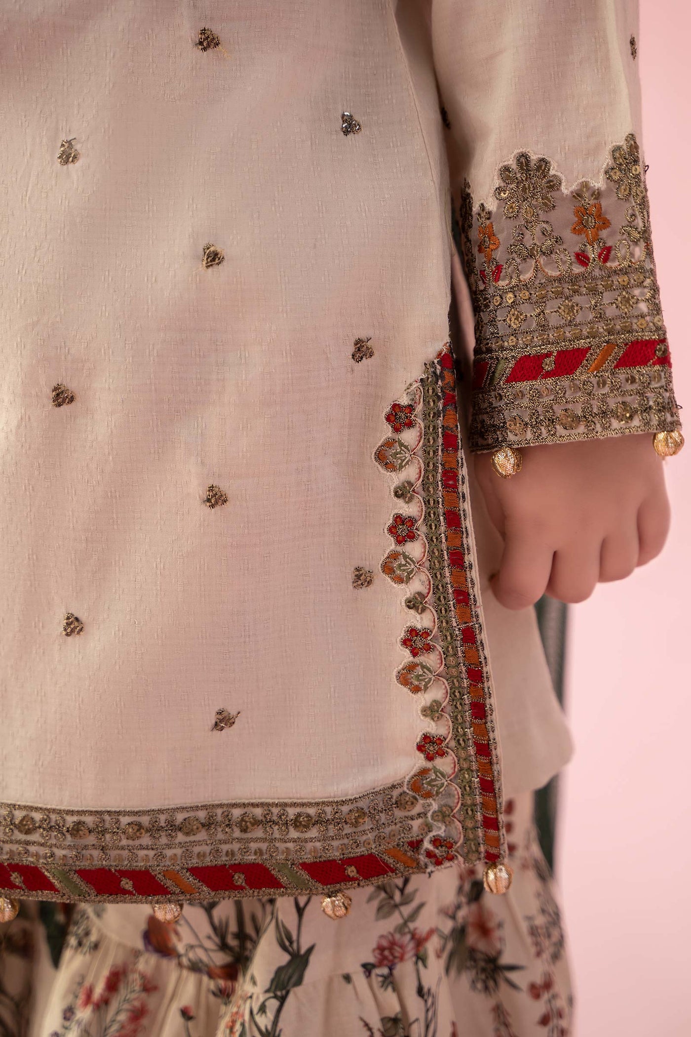 3 Piece Embroidered Dobby Suit