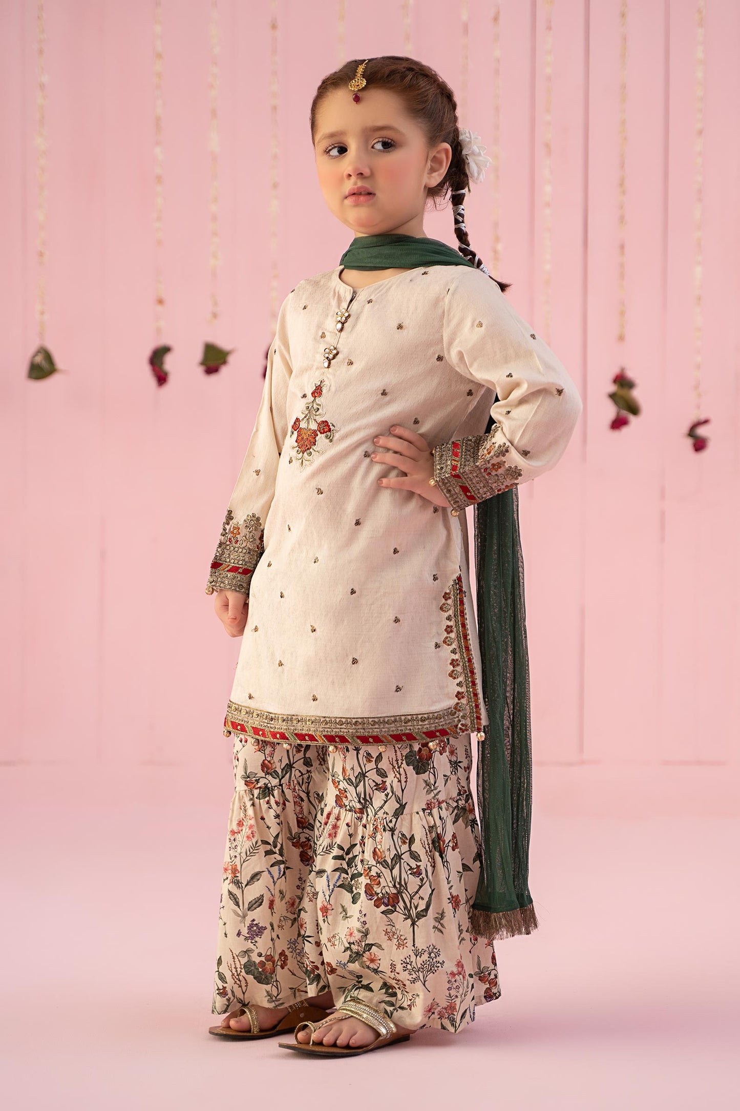 3 Piece Embroidered Dobby Suit