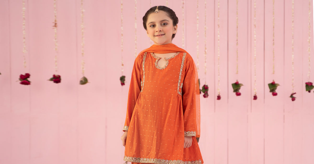 3 Piece Embroidered Jacquard Broshia Suit