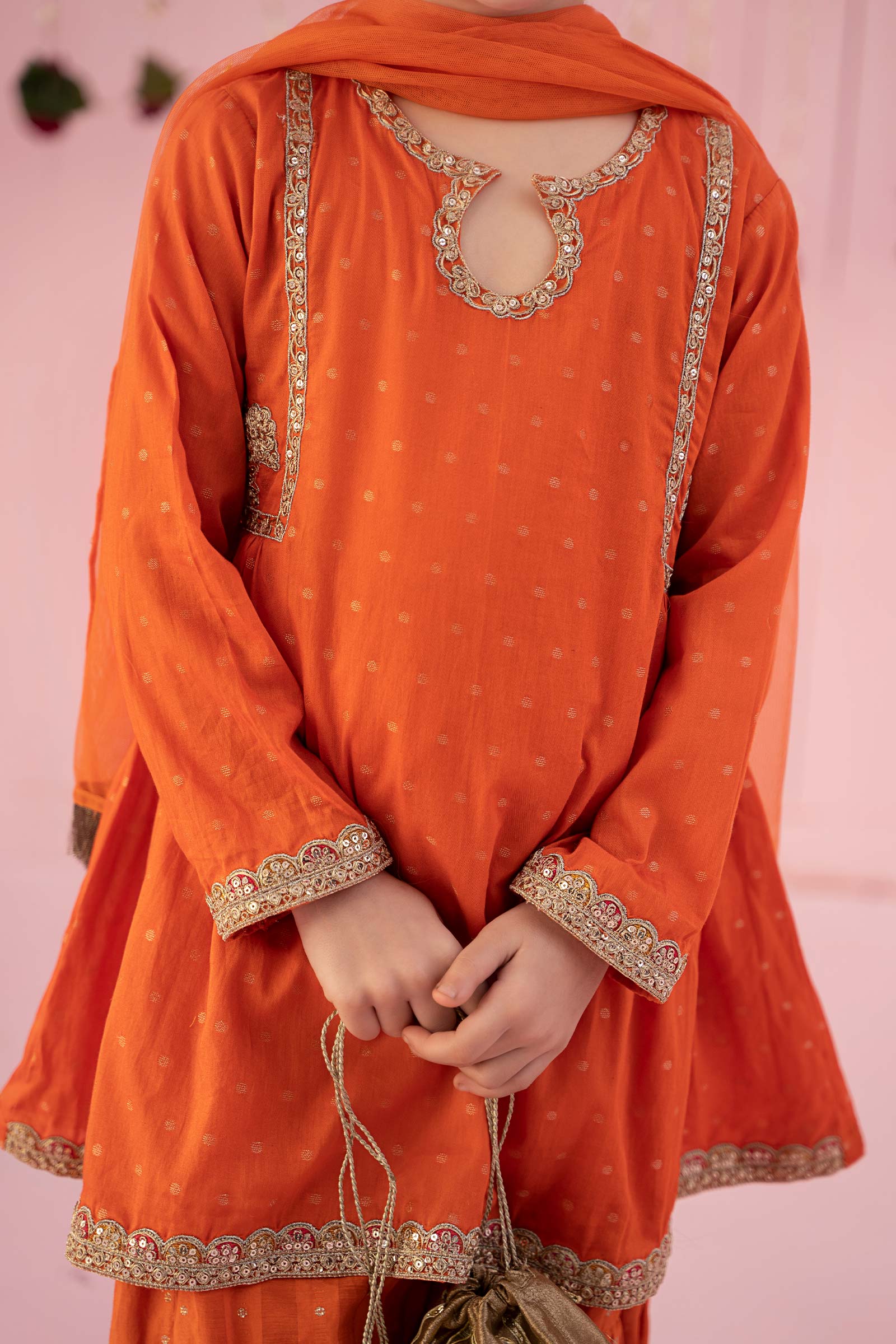 3 Piece Embroidered Jacquard Broshia Suit