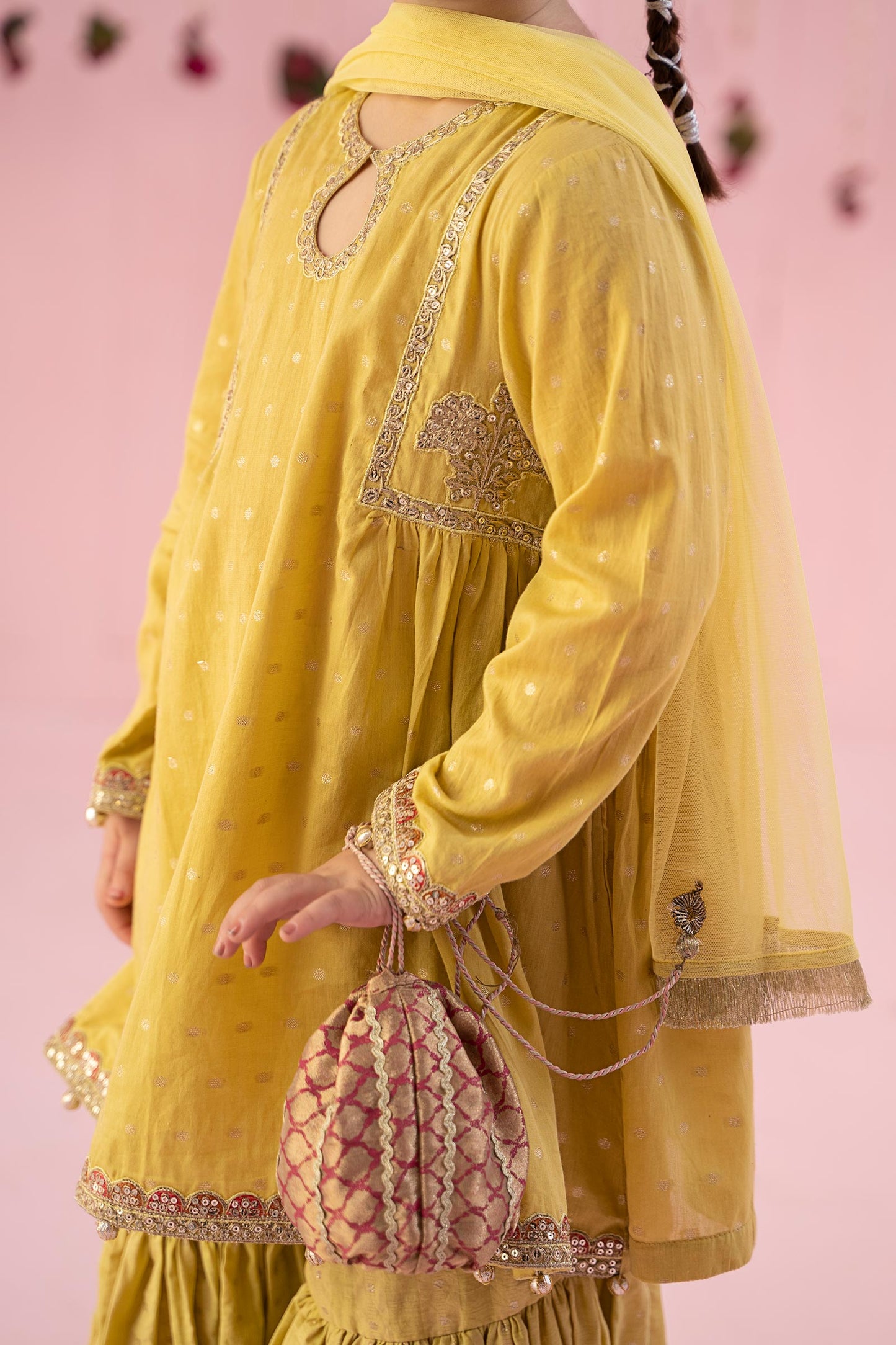 3 Piece Embroidered Jacquard Broshia Suit