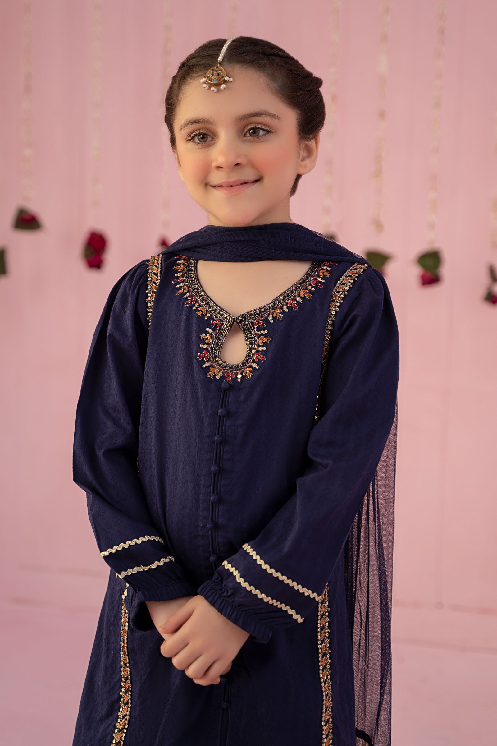 3 Piece Embroidered Dobby Suit