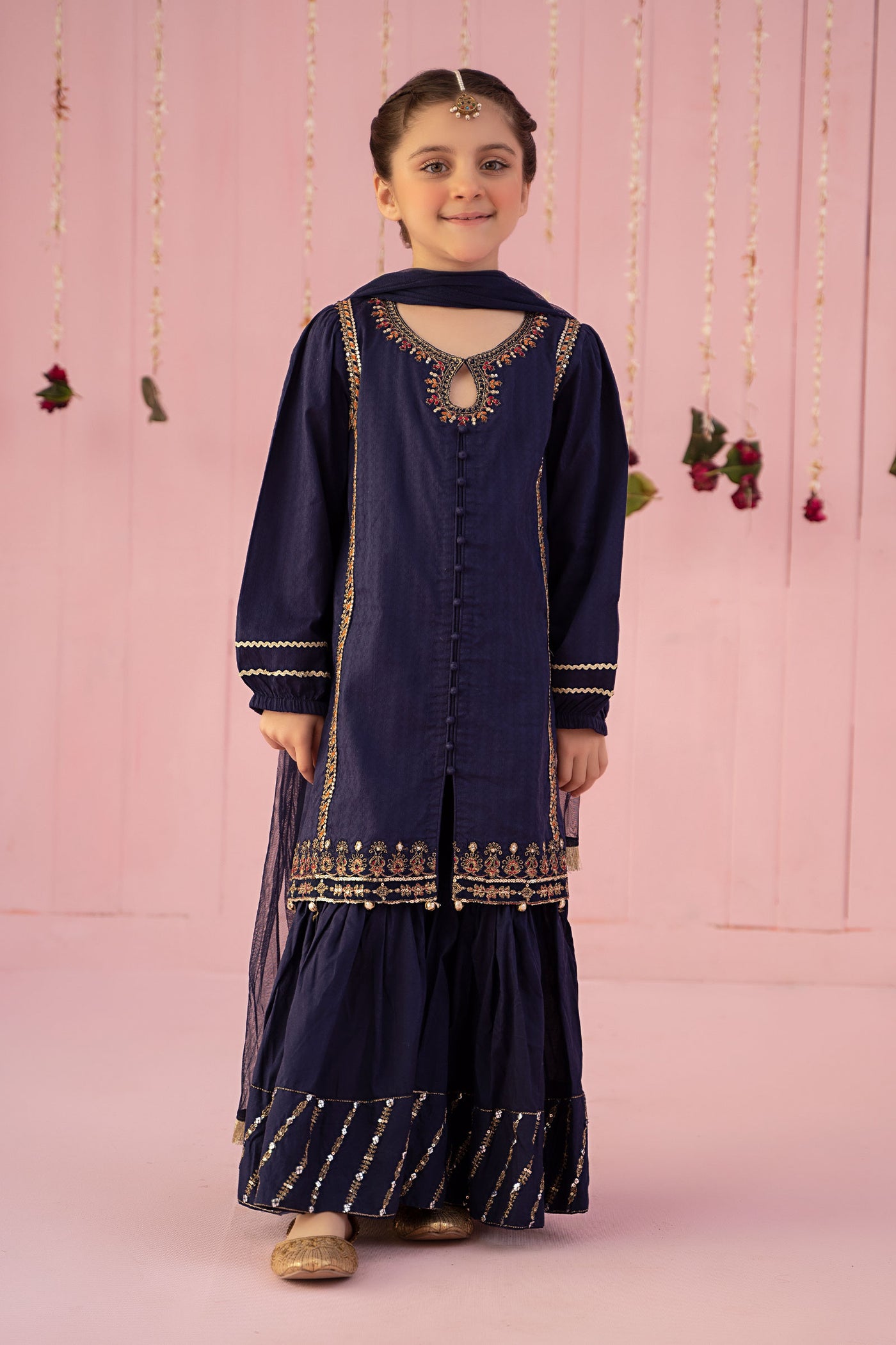 3 Piece Embroidered Dobby Suit | MKD-EF24-20