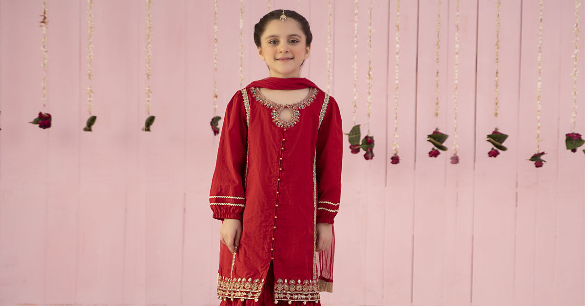 3 Piece Embroidered Dobby Suit