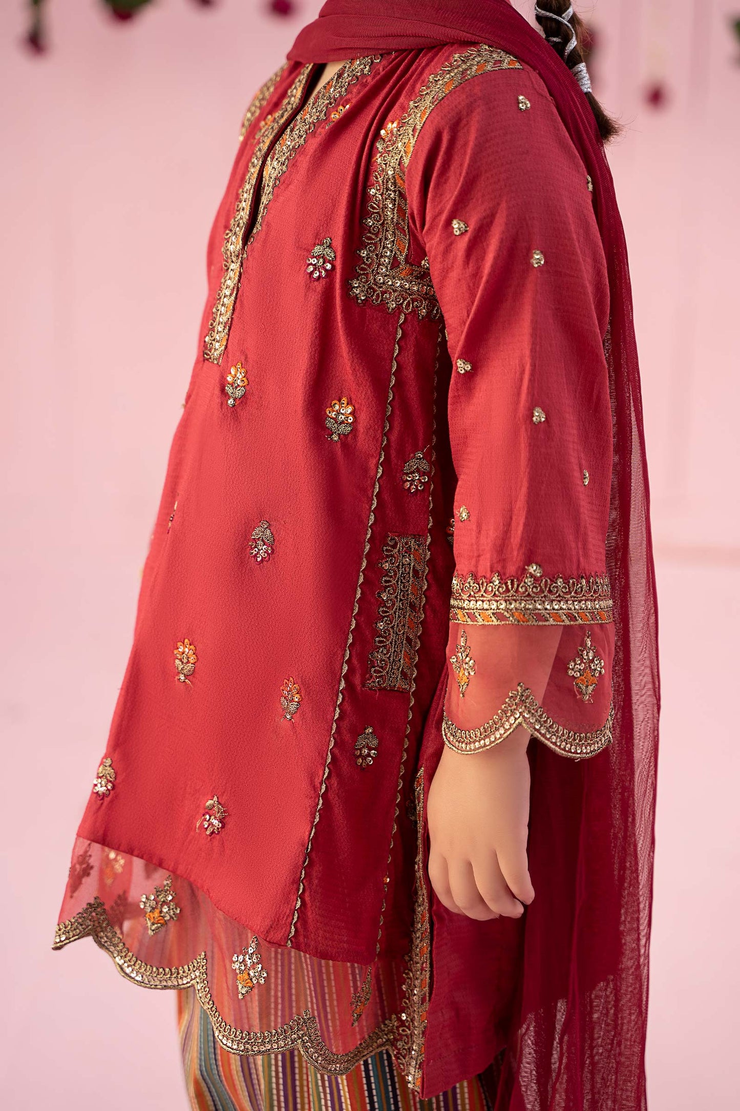 3 Piece Embroidered Dobby Suit