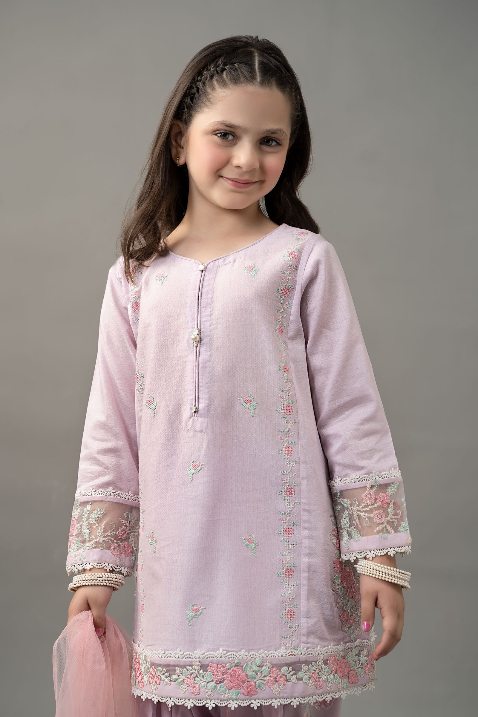 3 Piece Embroidered Dobby Lawn Suit