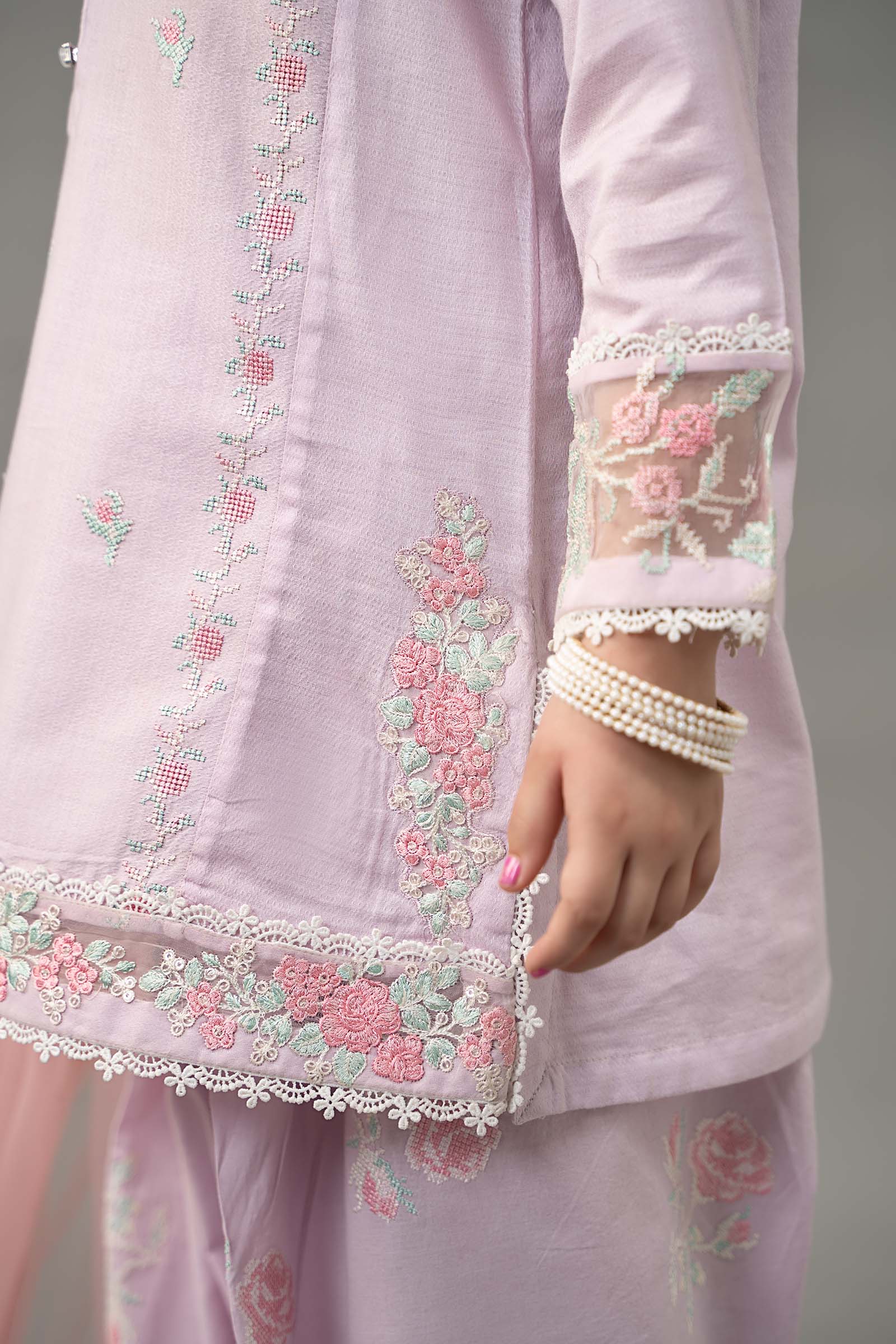 3 Piece Embroidered Dobby Lawn Suit