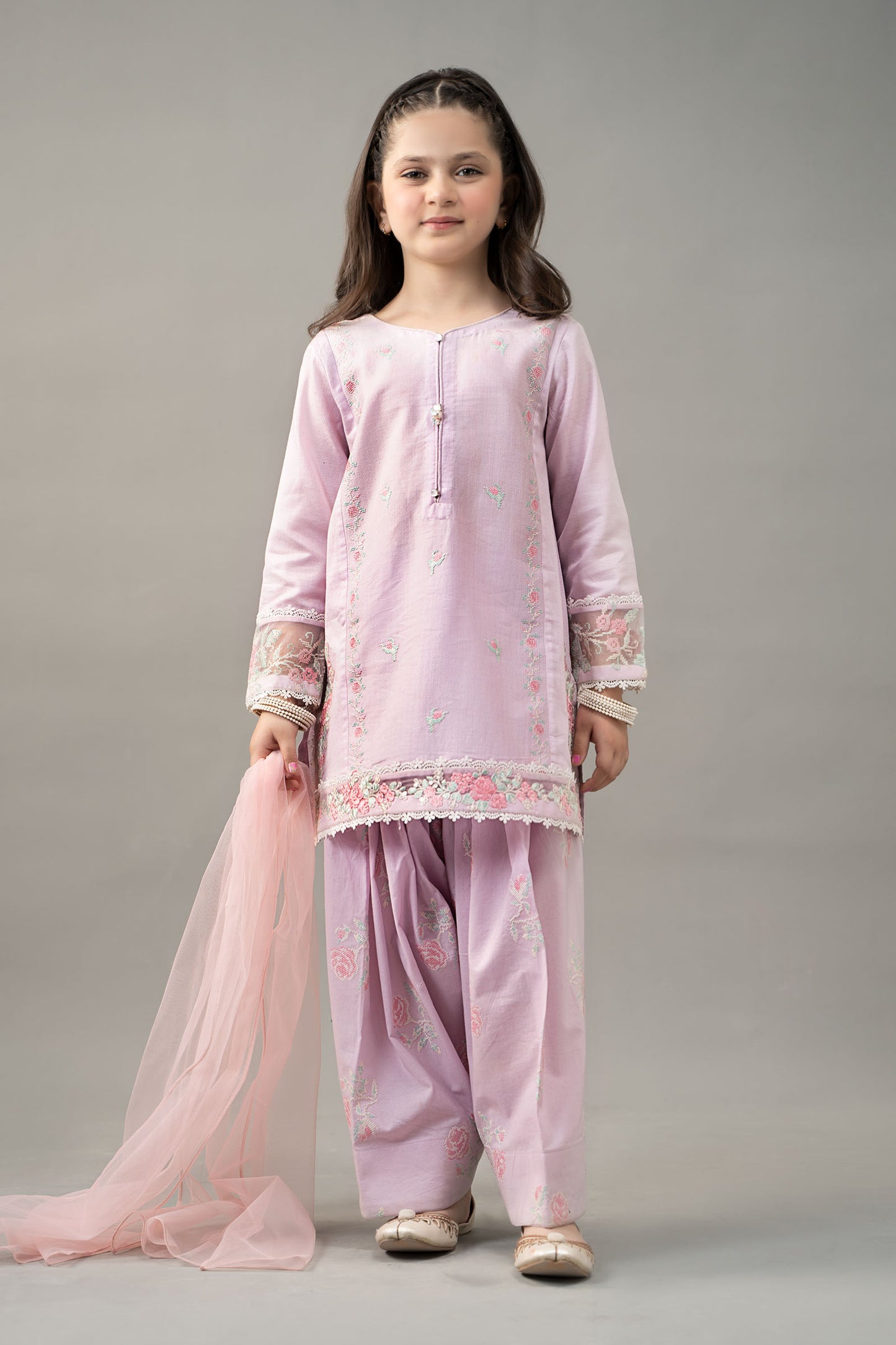 3 Piece Embroidered Dobby Lawn Suit