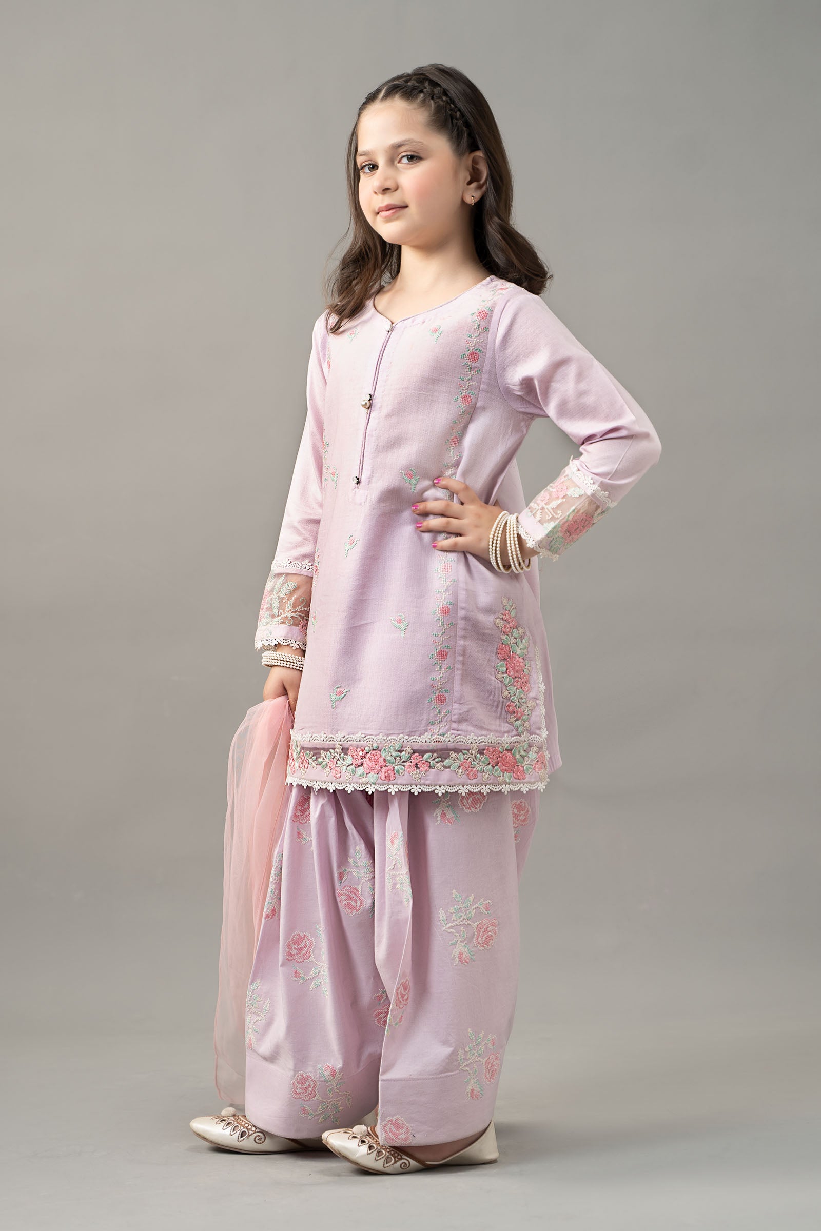 3 Piece Embroidered Dobby Lawn Suit
