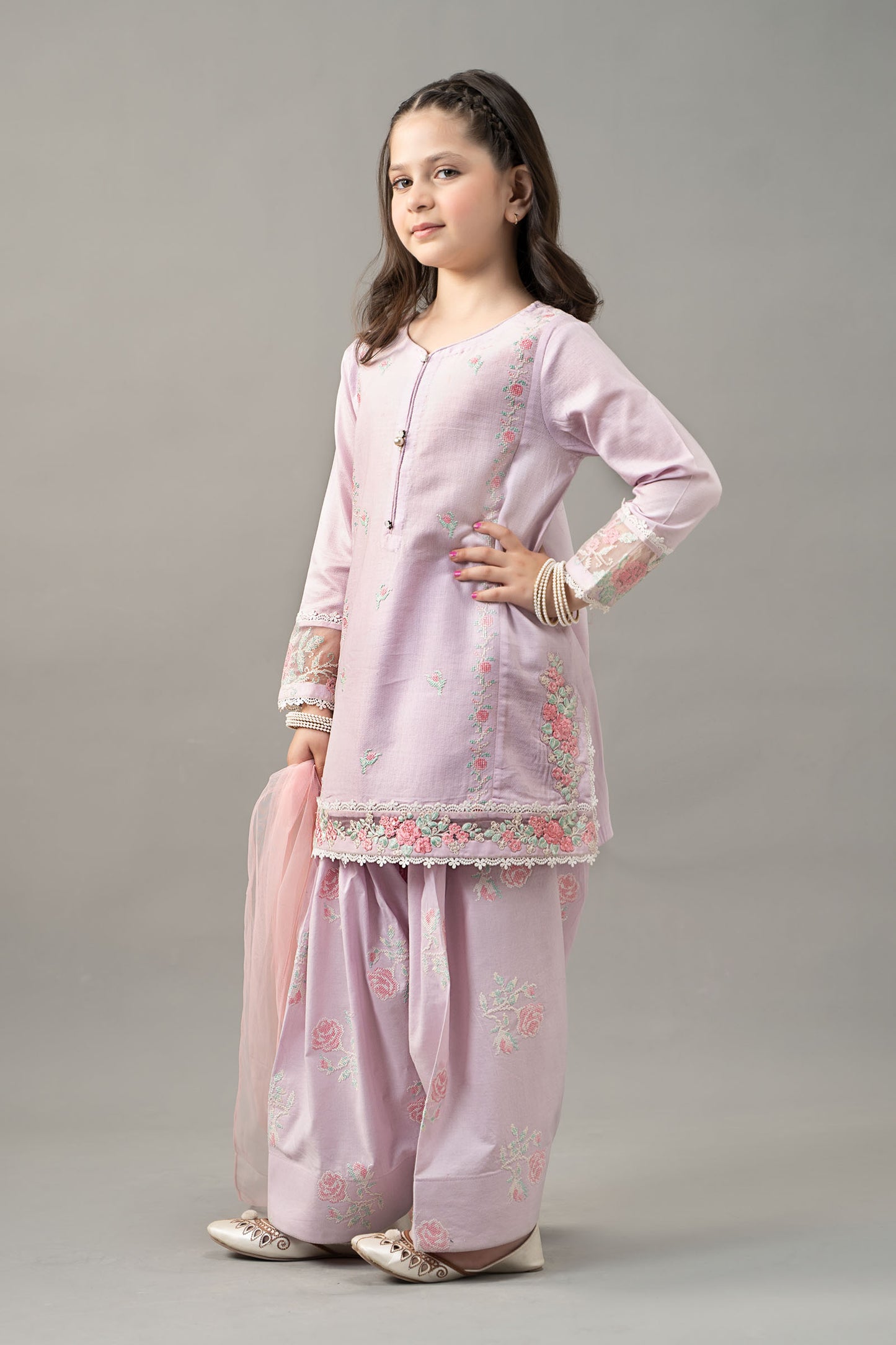 3 Piece Embroidered Dobby Lawn Suit