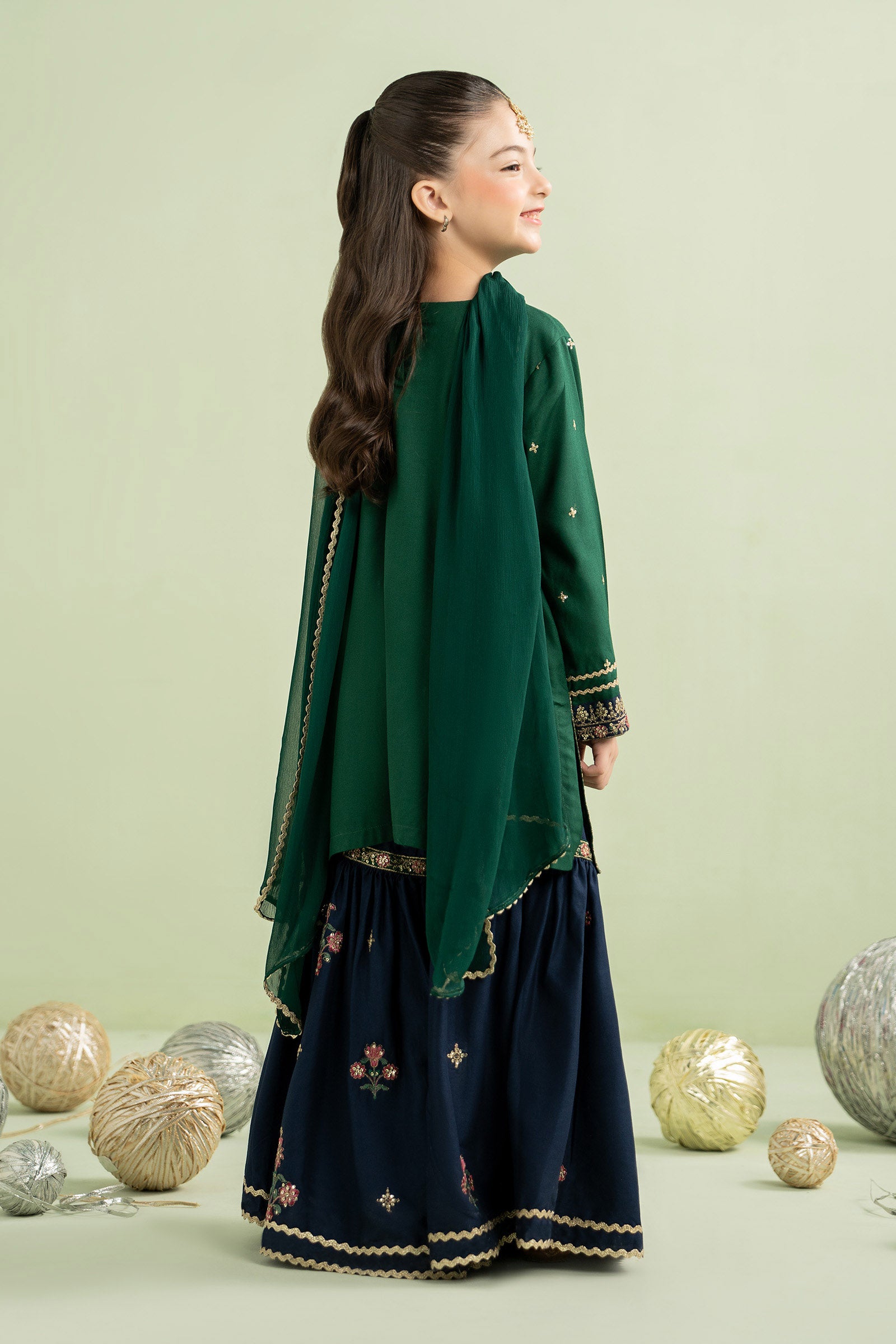 3 Piece Embroidered Linen Suit