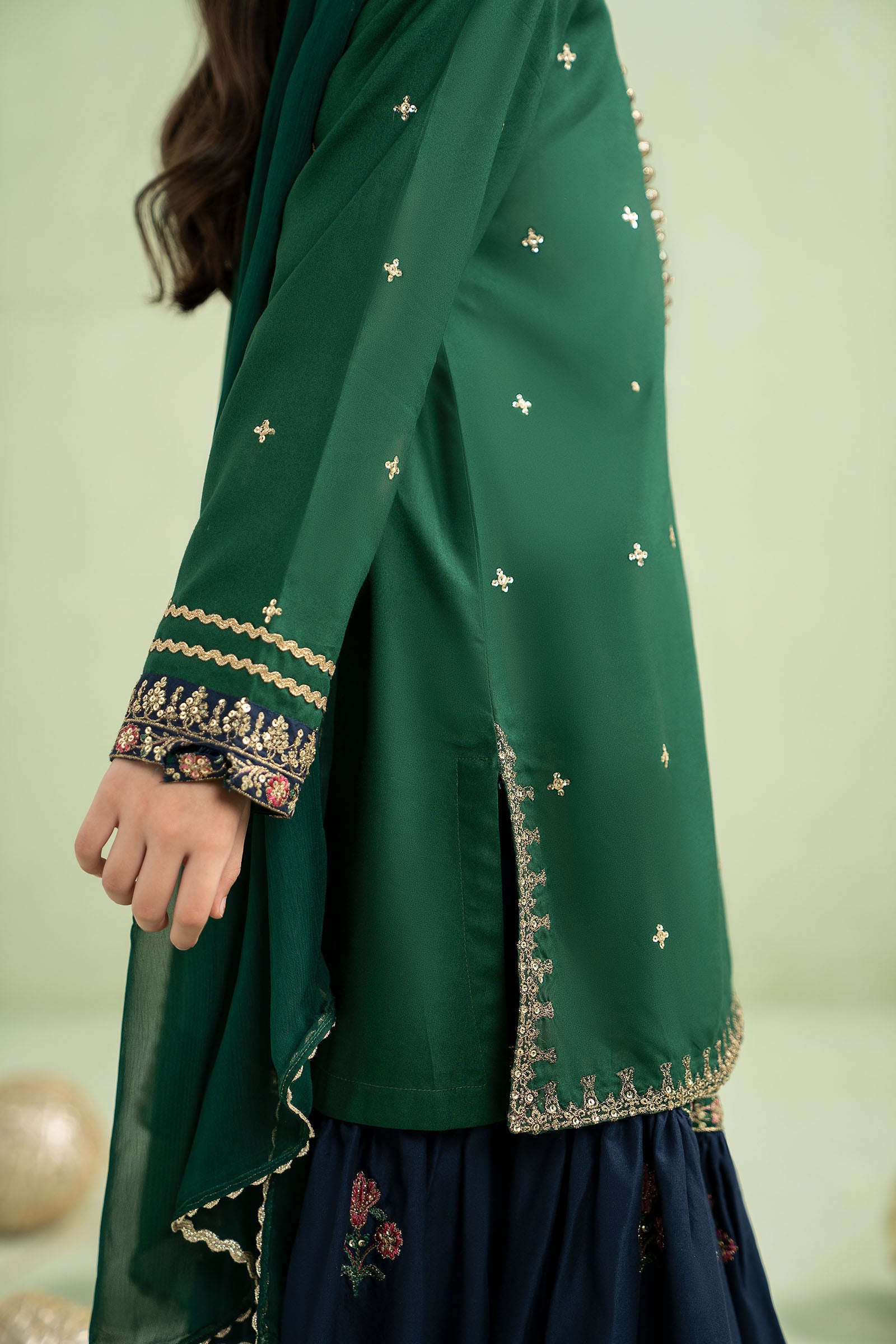 3 Piece Embroidered Linen Suit