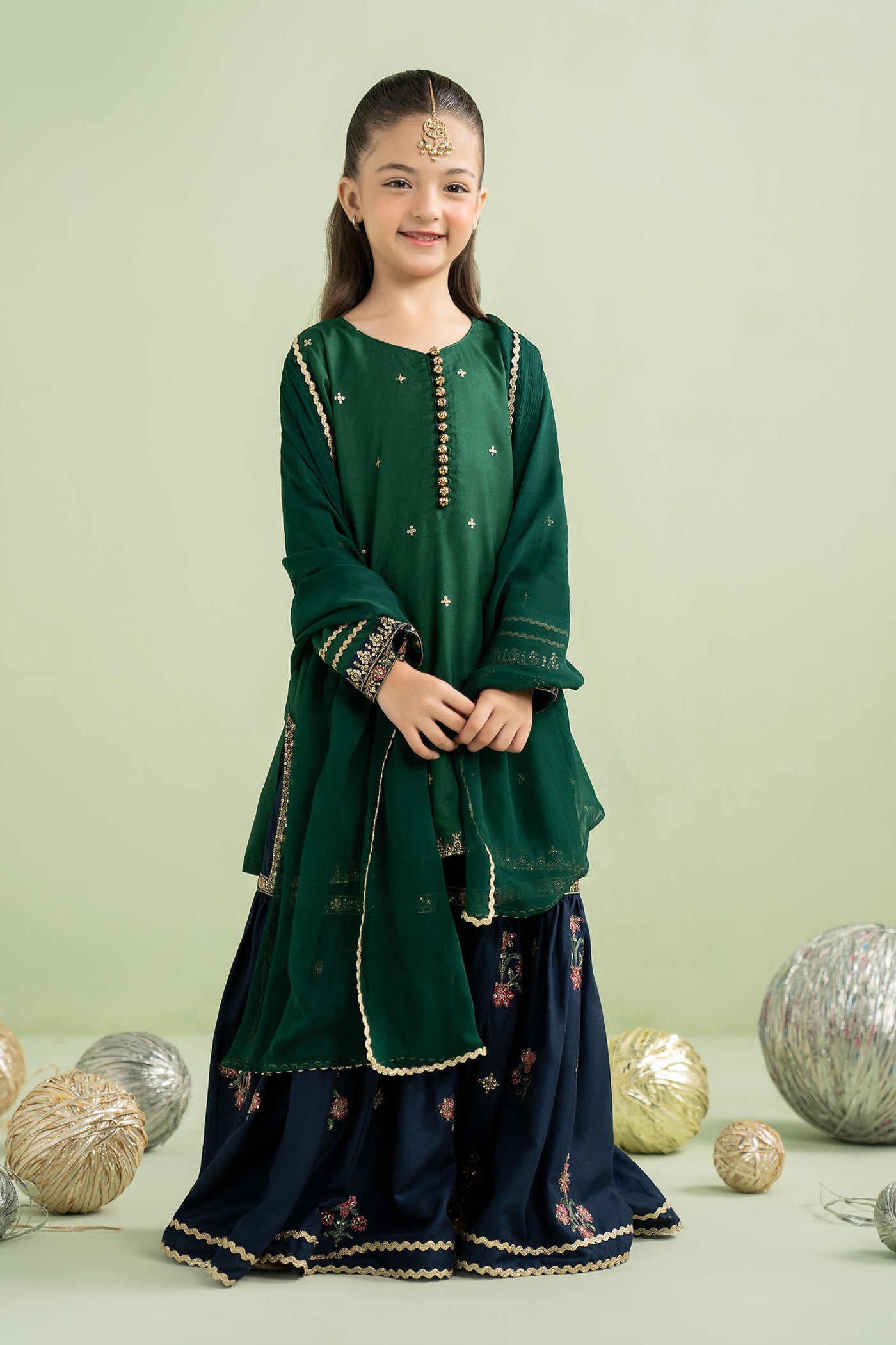 3 Piece Embroidered Linen Suit