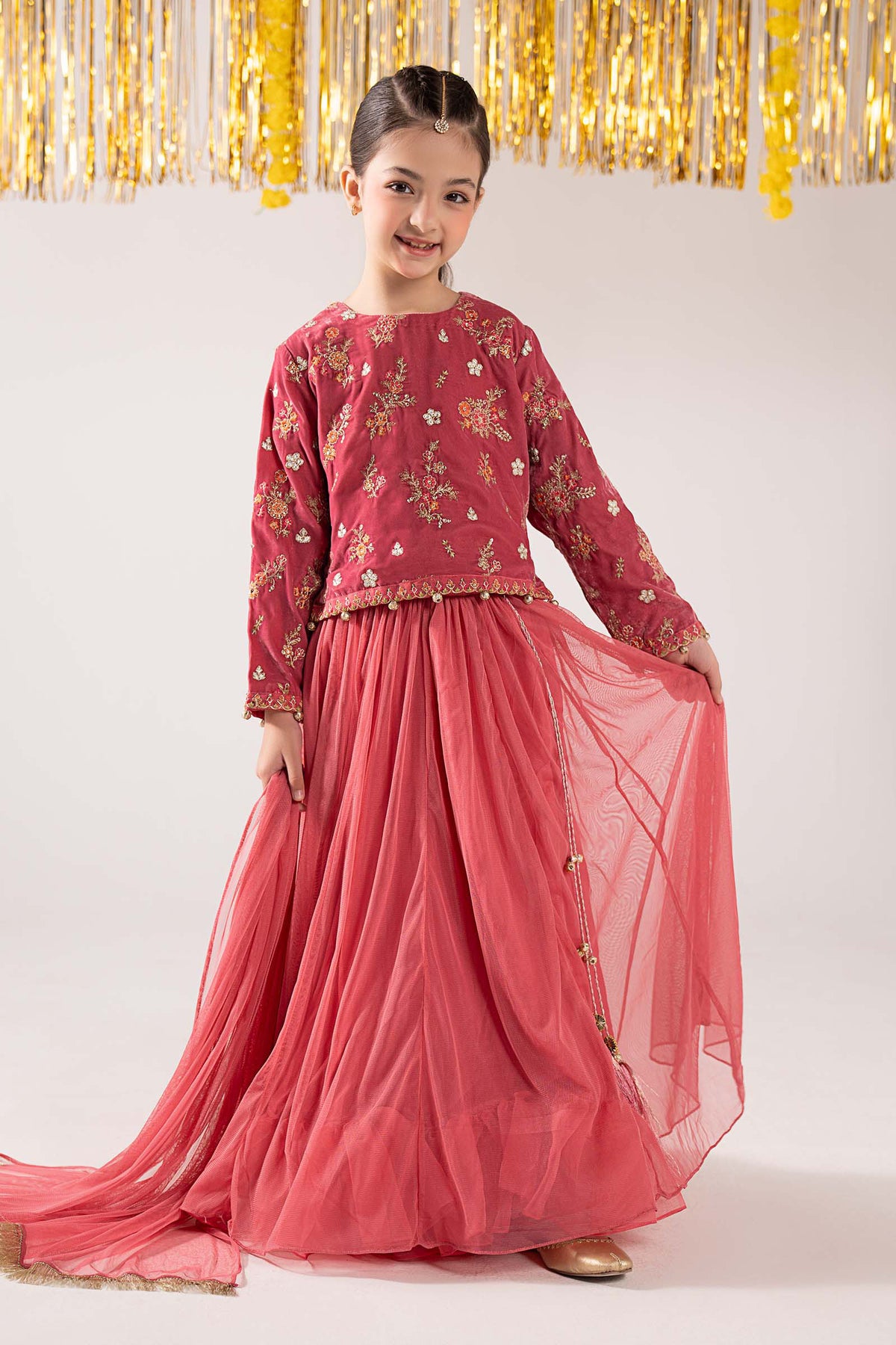 3 Piece Embroidered Velvet Suit