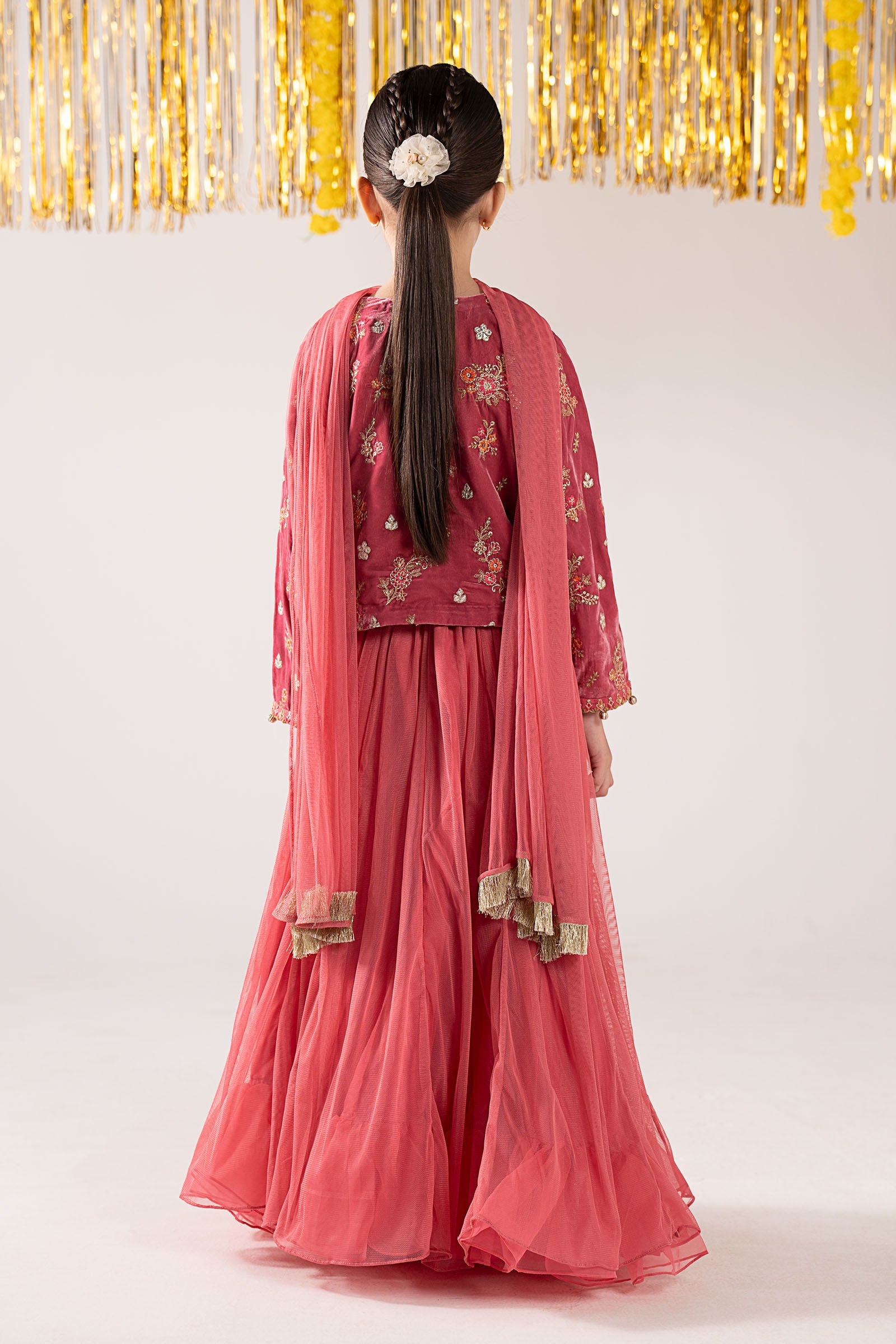 3 Piece Embroidered Velvet Suit