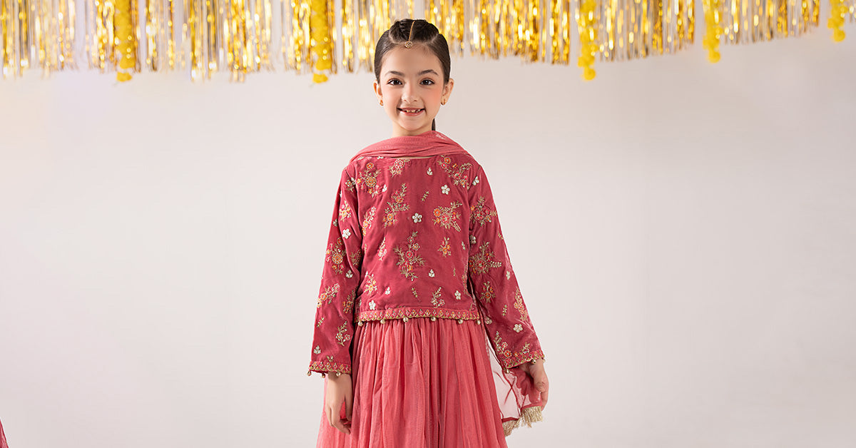 3 Piece Embroidered Velvet Suit