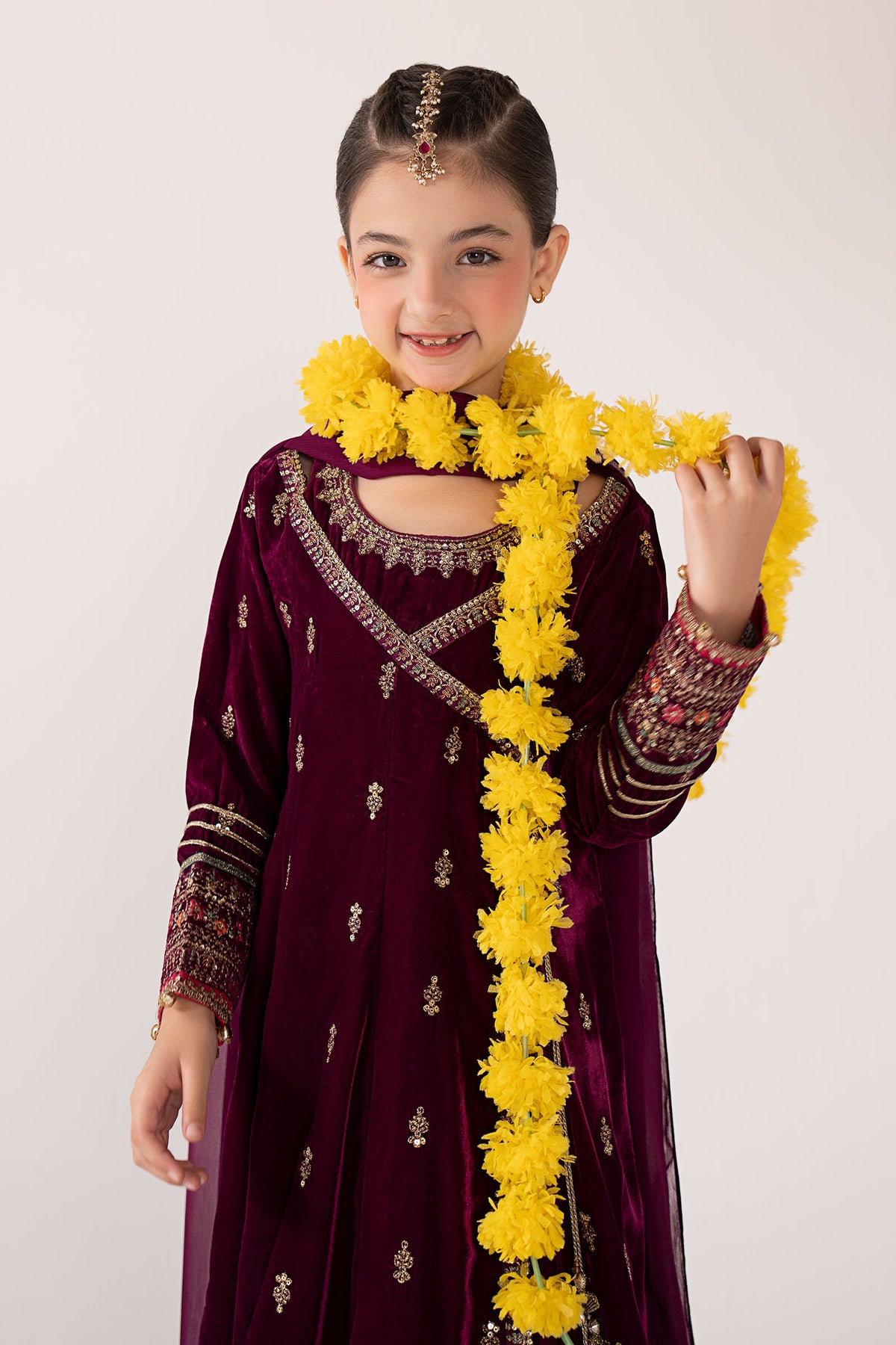 3 Piece Embroidered Velvet Suit
