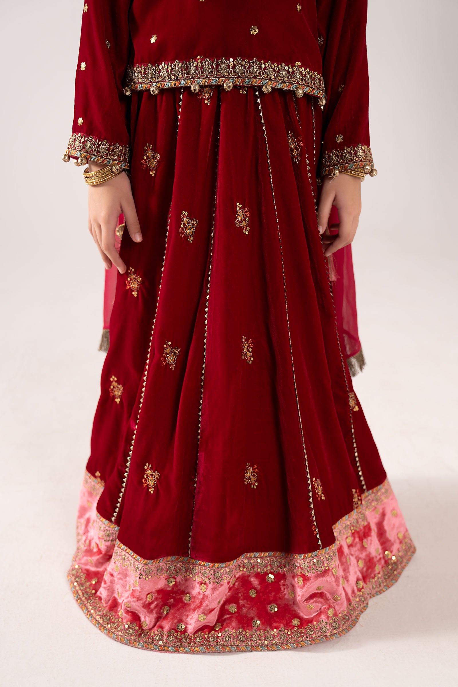 3 Piece Embroidered Velvet Suit