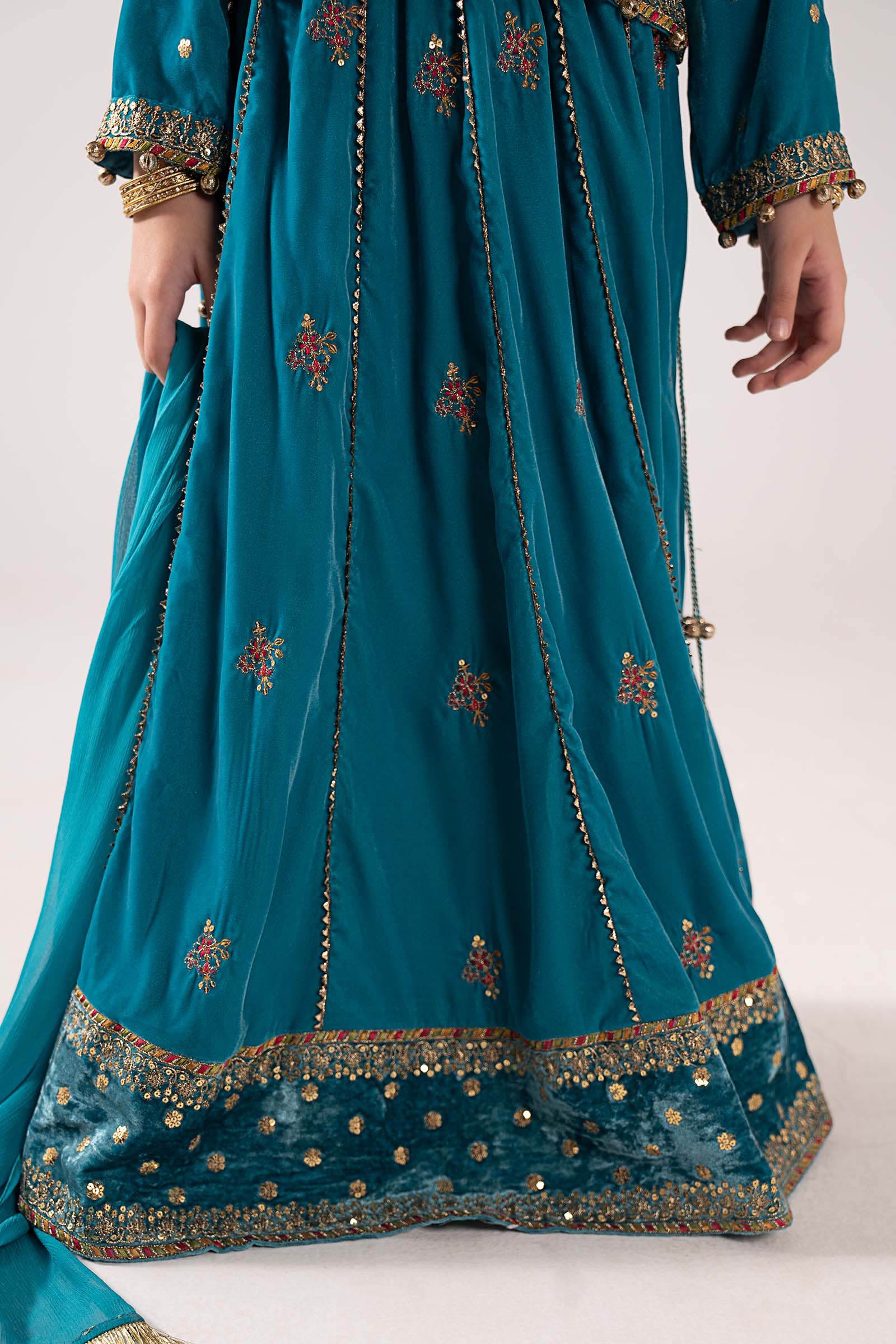 3 Piece Embroidered Velvet Suit