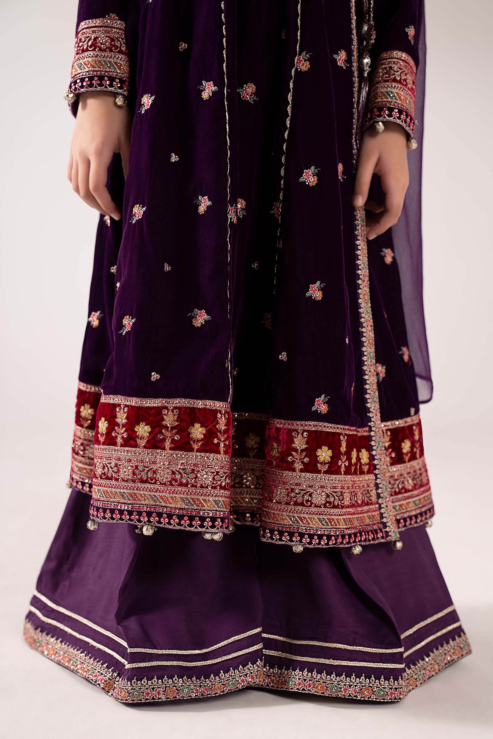 3 Piece Embroidered Velvet Suit