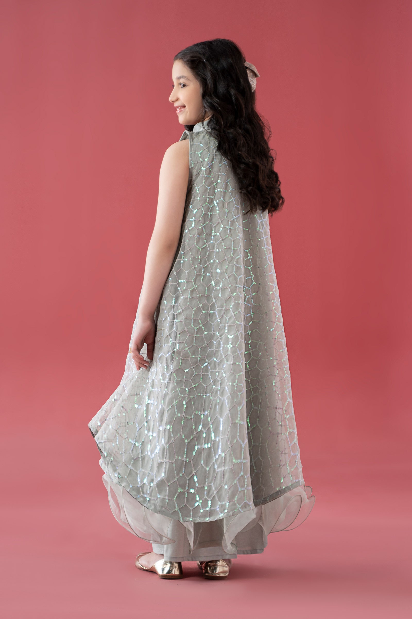 3 Piece Embroidered Poly Organza Suit