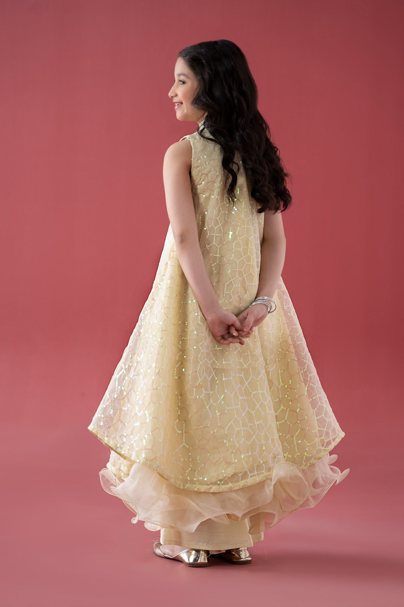 3 Piece Embroidered Poly Organza Suit | MKS-EA25-01