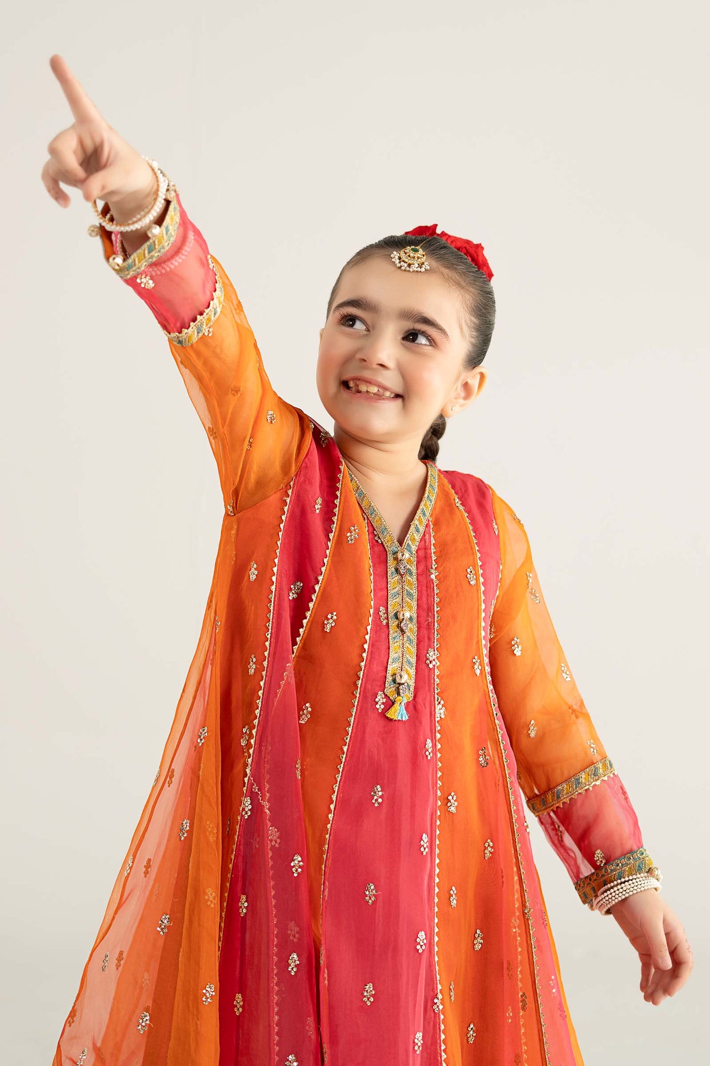 3 Piece Embroidered Poly Organza Suit