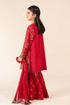 3 Piece Embroidered Raw Silk Suit