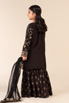 3 Piece Embroidered Raw Silk Suit
