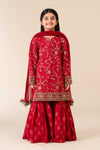 3 Piece Embroidered Raw Silk Suit